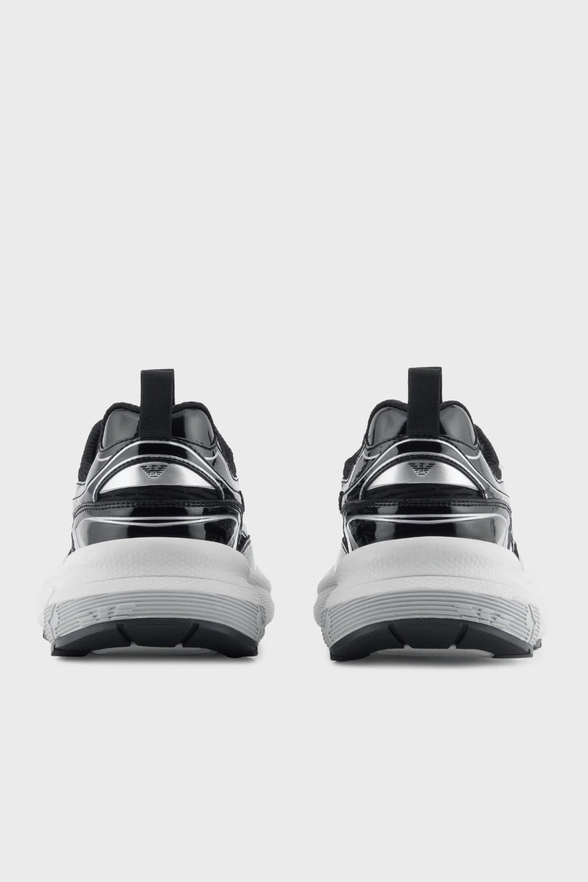 Emporio Armani Logolu Metalik Detaylı Kalın Taban Sneaker Kadın Ayakkabı EW003056 AF19766 MC372 SİYAH-GÜMÜŞ - 5
