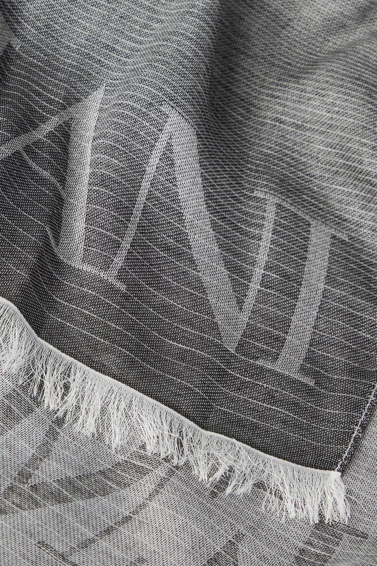 Emporio Armani Logolu Modal Unisex Şal 625289 3R375 00041 GRİ - 3