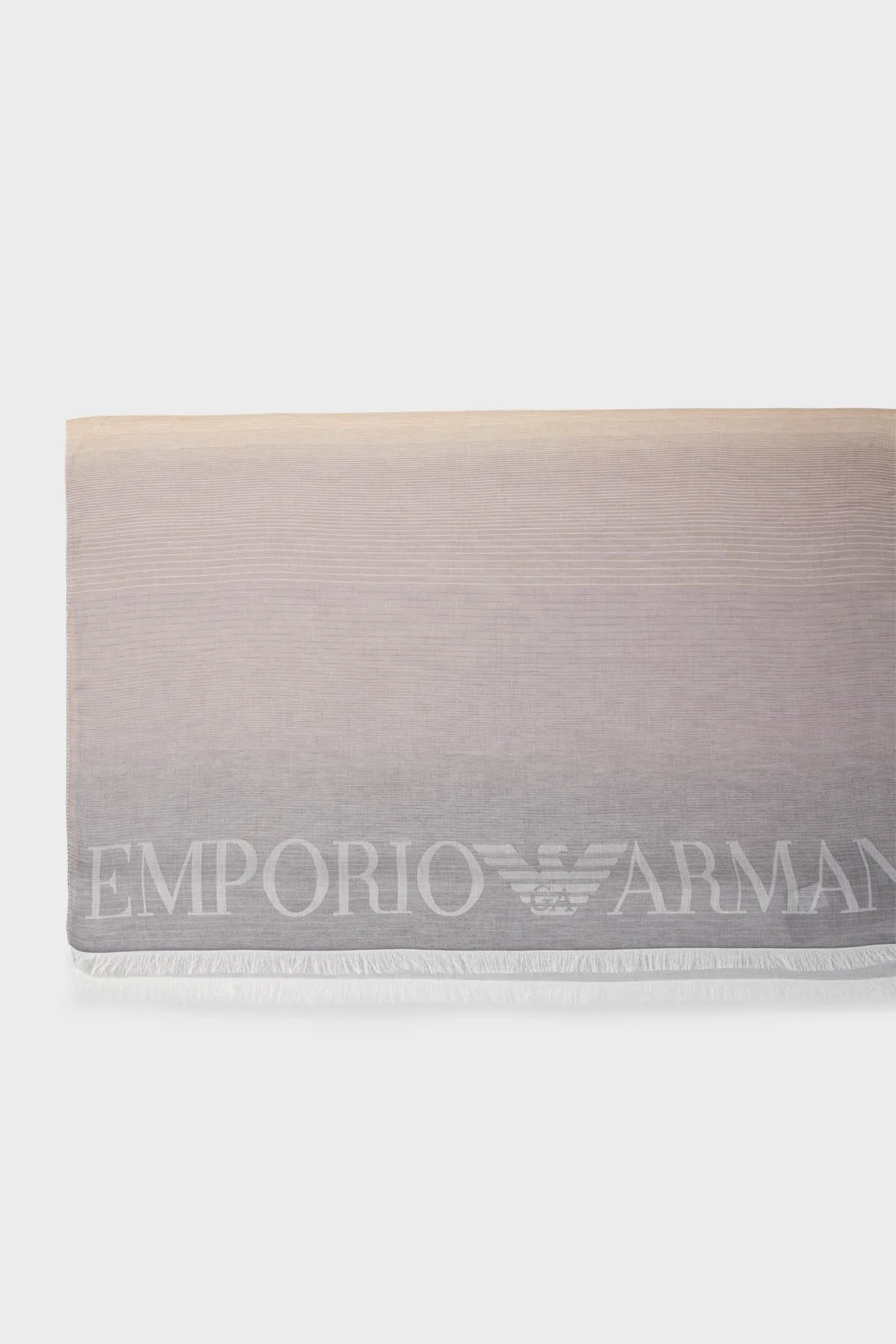 Emporio Armani Logolu Modal Unisex Şal 625289 3R375 00068 SARI-GRİ - 1