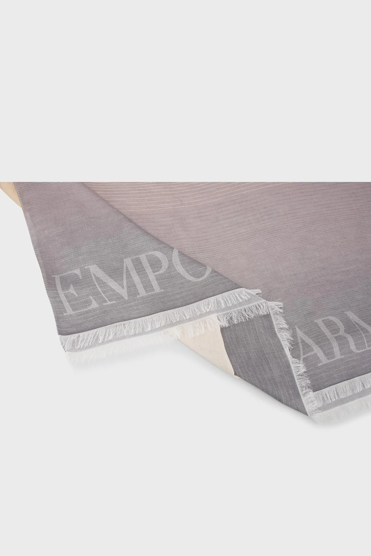 Emporio Armani Logolu Modal Unisex Şal 625289 3R375 00068 SARI-GRİ - 3