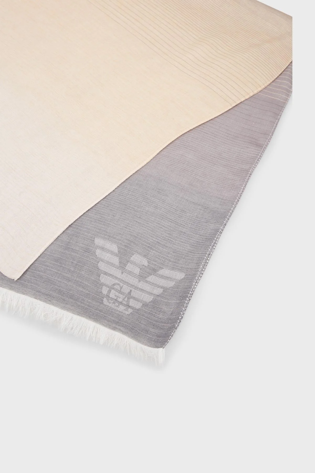 Emporio Armani Logolu Modal Unisex Şal 625289 3R375 00068 SARI-GRİ - 4