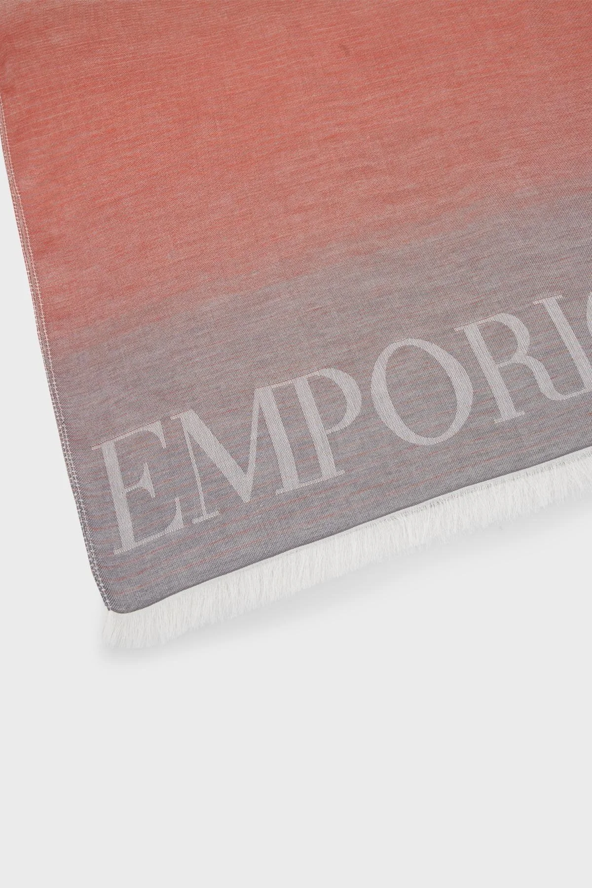 Emporio Armani Logolu Modal Unisex Şal 625289 3R375 00074 GRİ-TURUNCU - 3