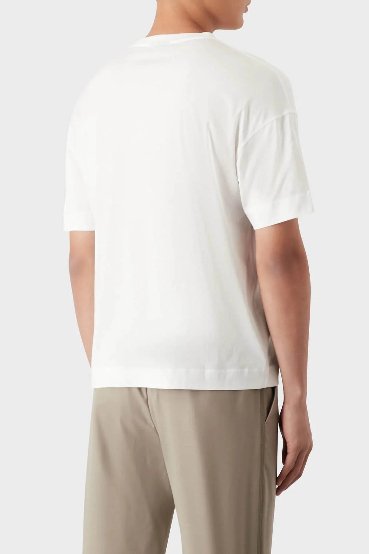 Emporio Armani Logolu Pamuk Karışımlı Bisiklet Yaka Regular Fit Erkek T Shirt 3R1TV2 1JUVZ 0101 BEYAZ - 6