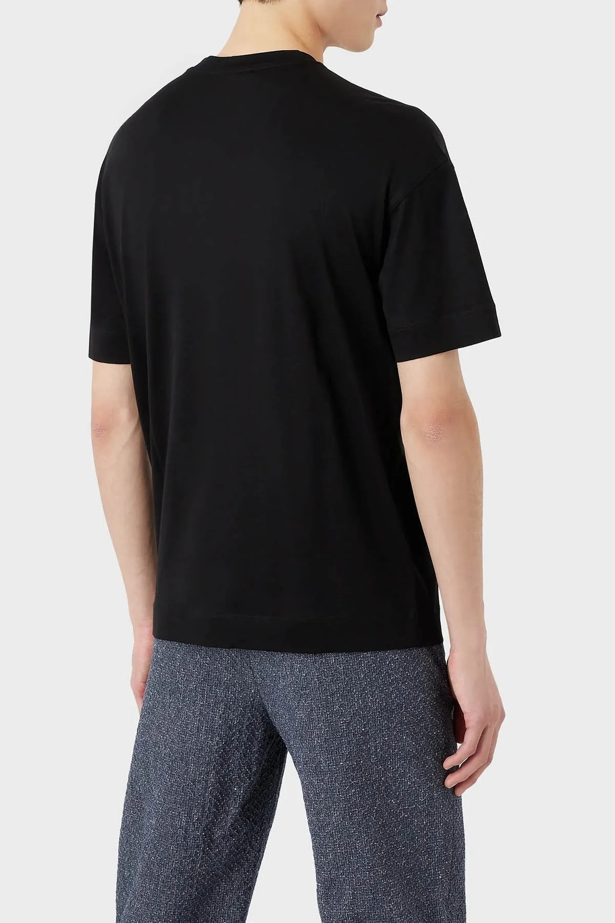Emporio Armani Logolu Pamuk Karışımlı Bisiklet Yaka Regular Fit Erkek T Shirt 3R1TV2 1JUVZ 0999 SİYAH - 2