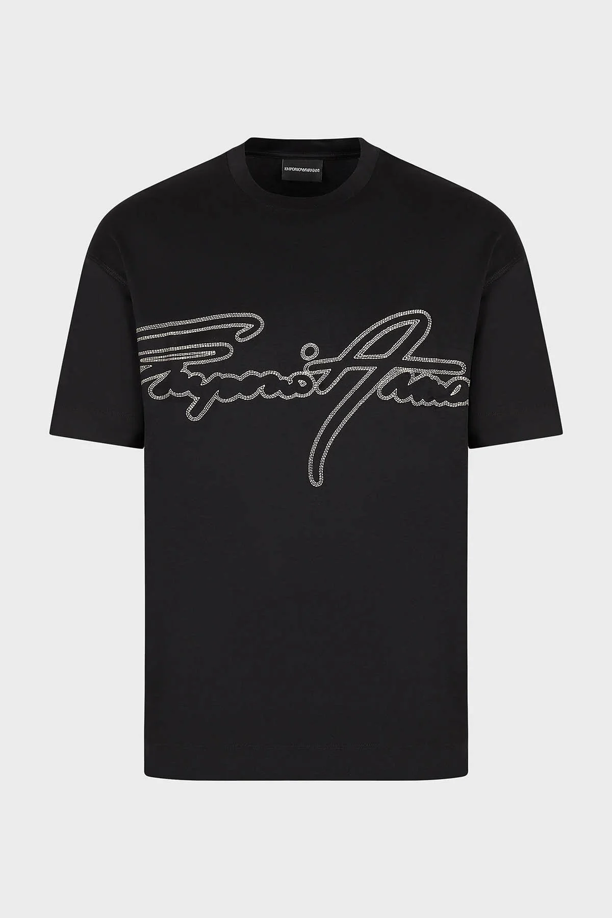 Emporio Armani Logolu Pamuk Karışımlı Bisiklet Yaka Regular Fit Erkek T Shirt 3R1TV2 1JUVZ 0999 SİYAH - 5