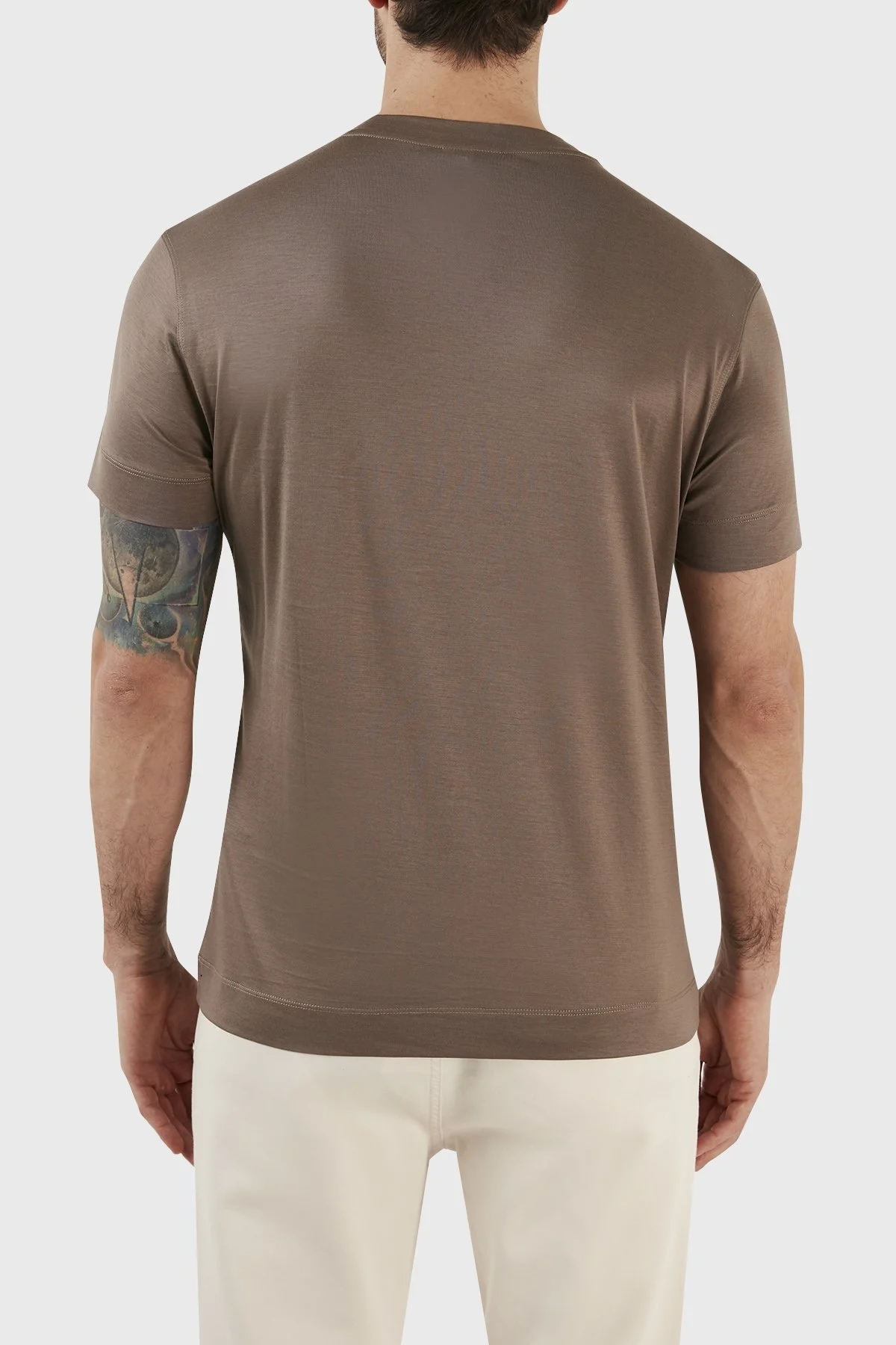 Emporio Armani Logolu Pamuk Karışımlı Bisiklet Yaka Regular Fit Erkek T Shirt 3R1TV4 1JUVZ 0440 TOPRAK - 5