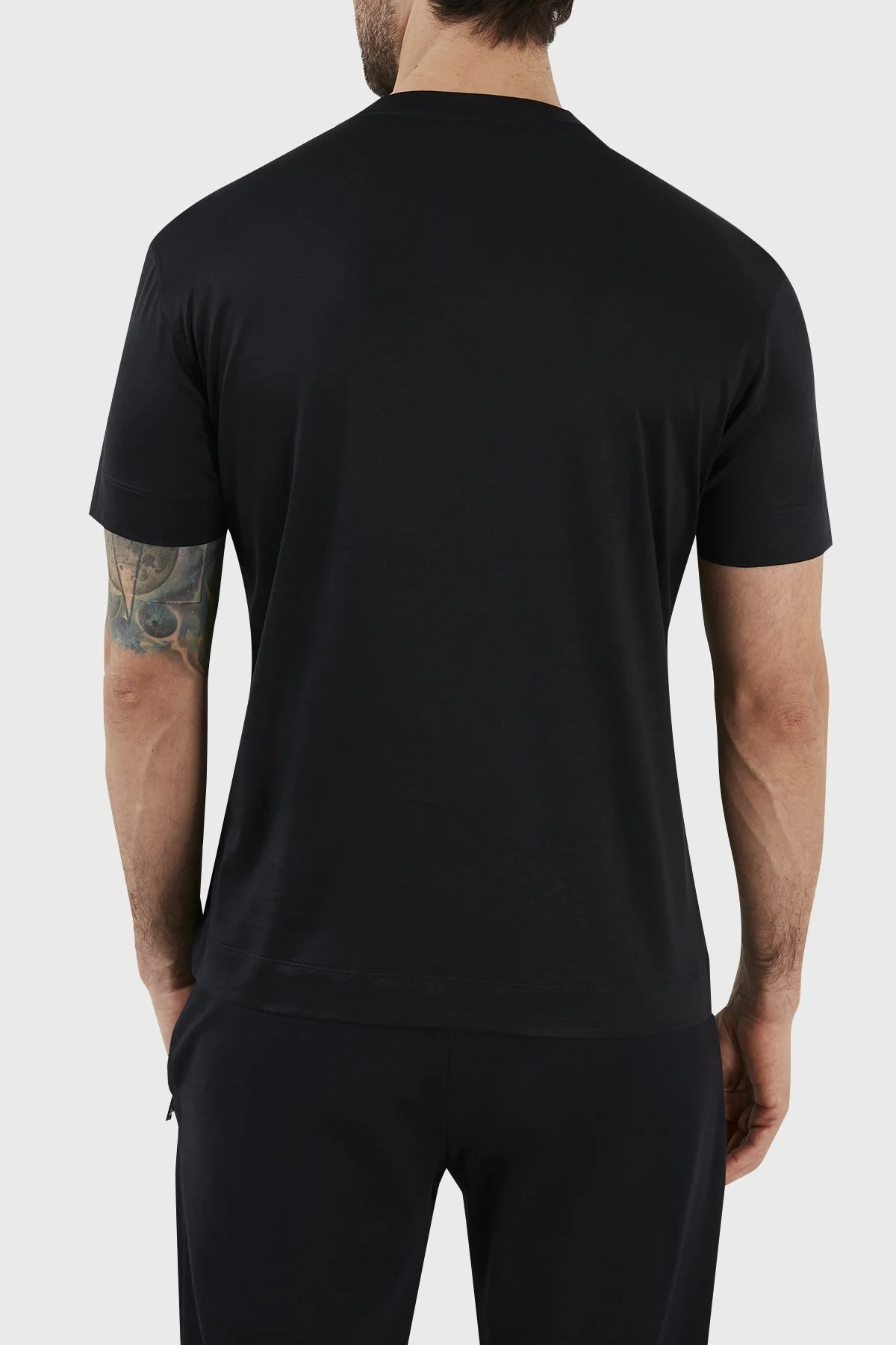 Emporio Armani Logolu Pamuk Karışımlı Bisiklet Yaka Regular Fit Erkek T Shirt 3R1TV4 1JUVZ 0920 LACİVERT - 5
