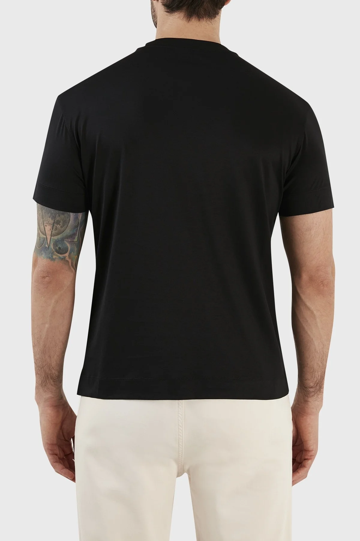 Emporio Armani Logolu Pamuk Karışımlı Bisiklet Yaka Regular Fit Erkek T Shirt 3R1TV4 1JUVZ 0999 SİYAH - 5