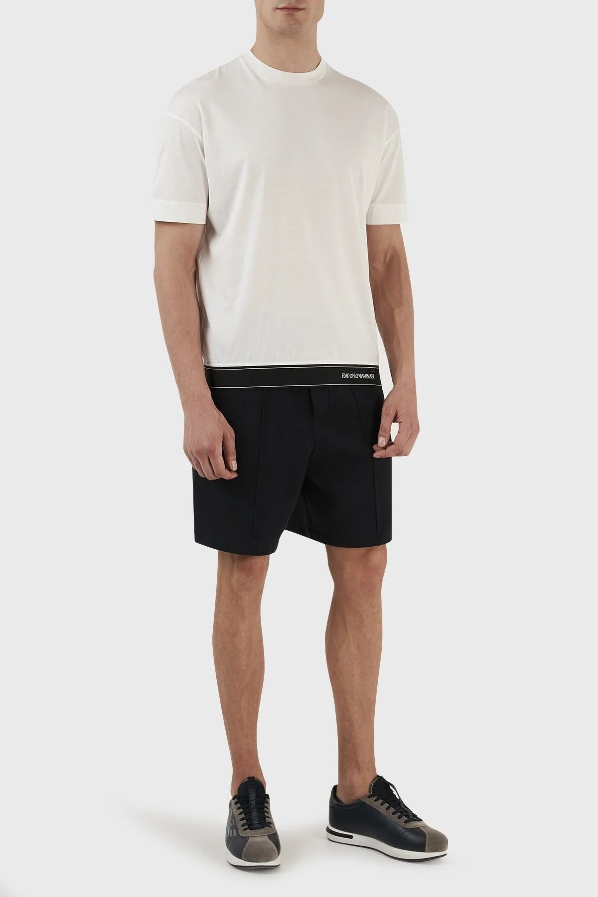 Emporio Armani Logolu Pamuk Karışımlı Bisiklet Yaka Regular Fit Erkek T Shirt 3R1TV6 1JUVZ 0101 BEYAZ - 3