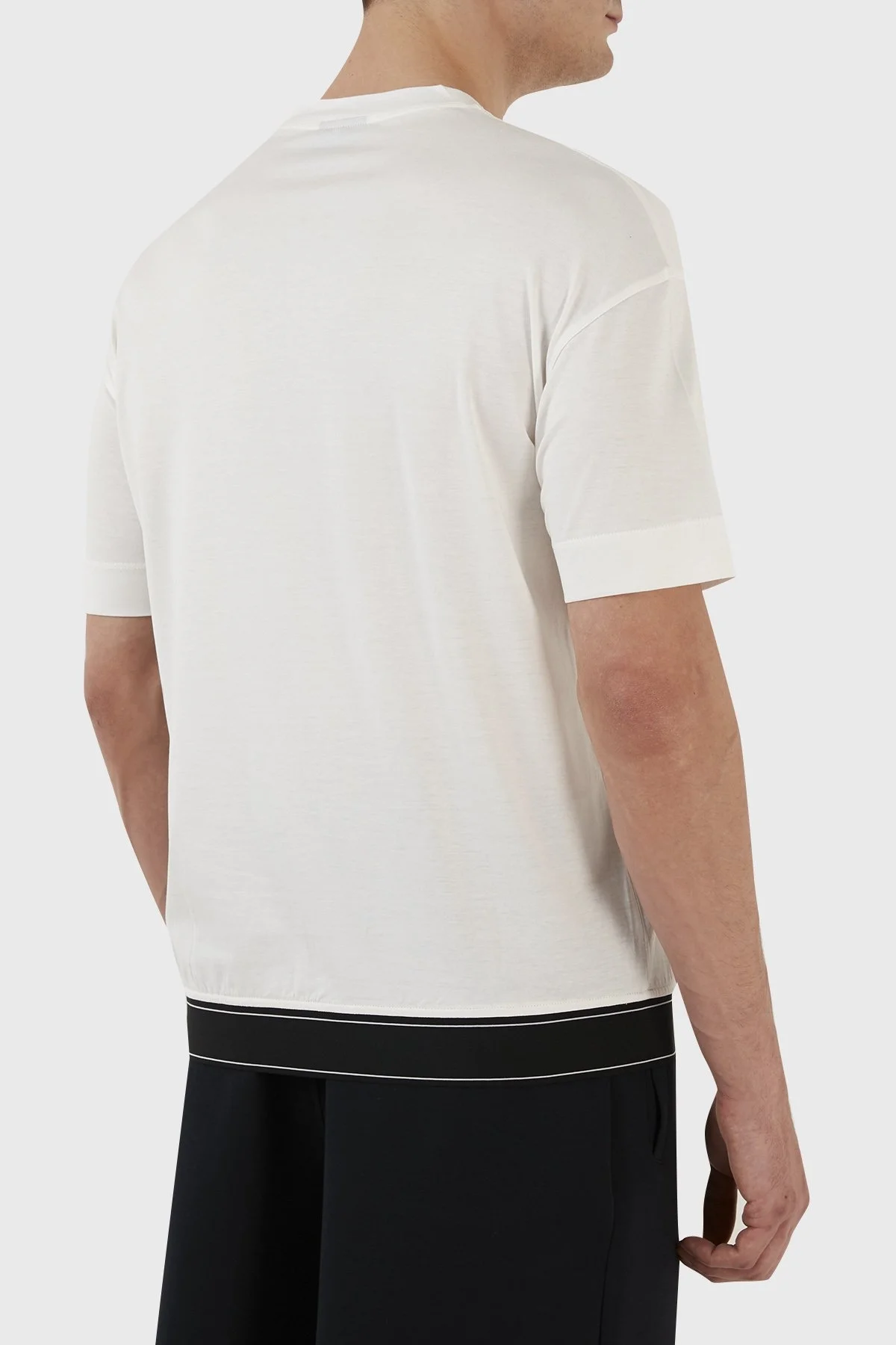 Emporio Armani Logolu Pamuk Karışımlı Bisiklet Yaka Regular Fit Erkek T Shirt 3R1TV6 1JUVZ 0101 BEYAZ - 5