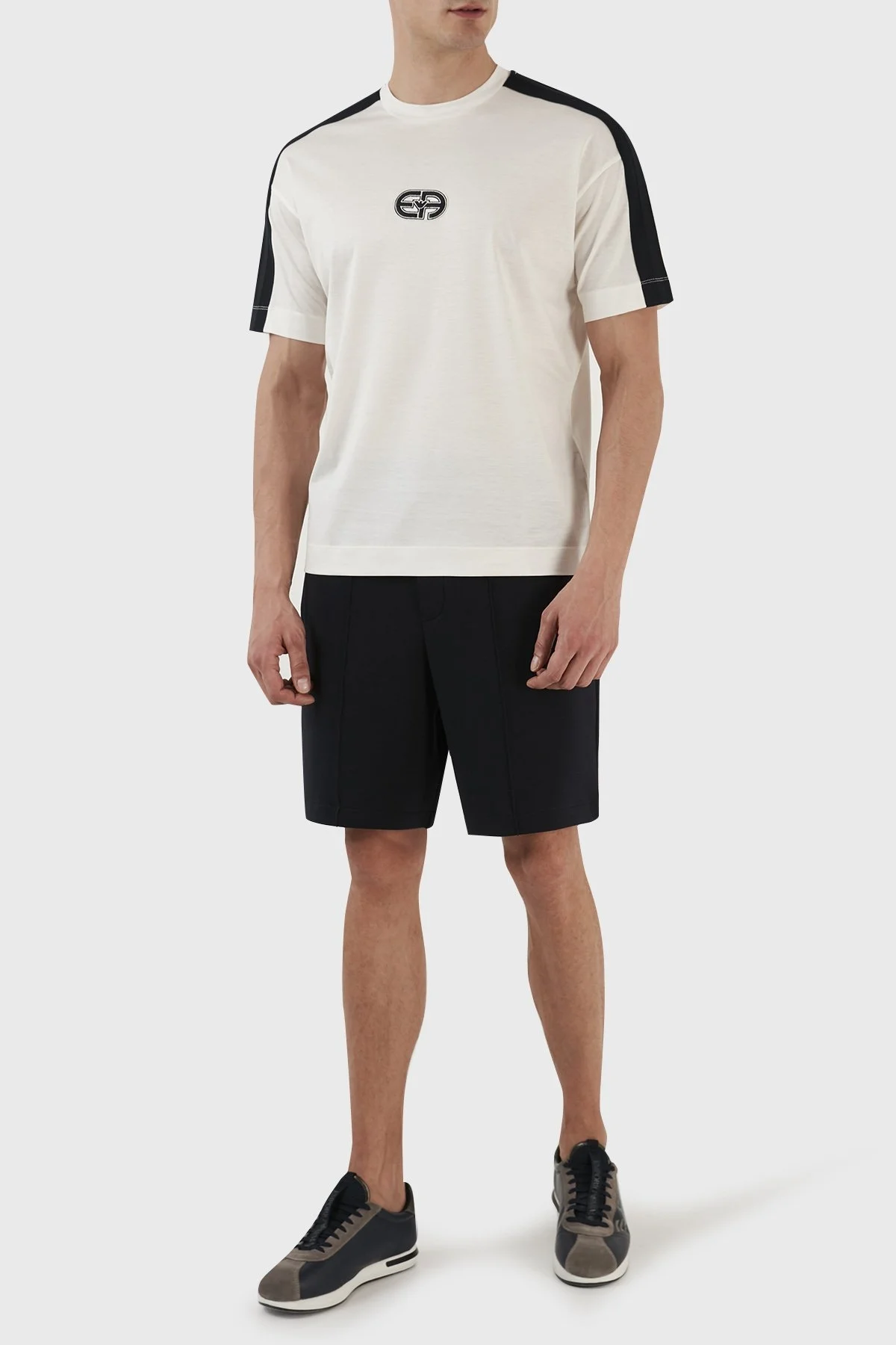 Emporio Armani Logolu Pamuk Karışımlı Bisiklet Yaka Relaxed Fit Erkek T Shirt 3R1TT6 1JUVZ 0128 EKRU - 4