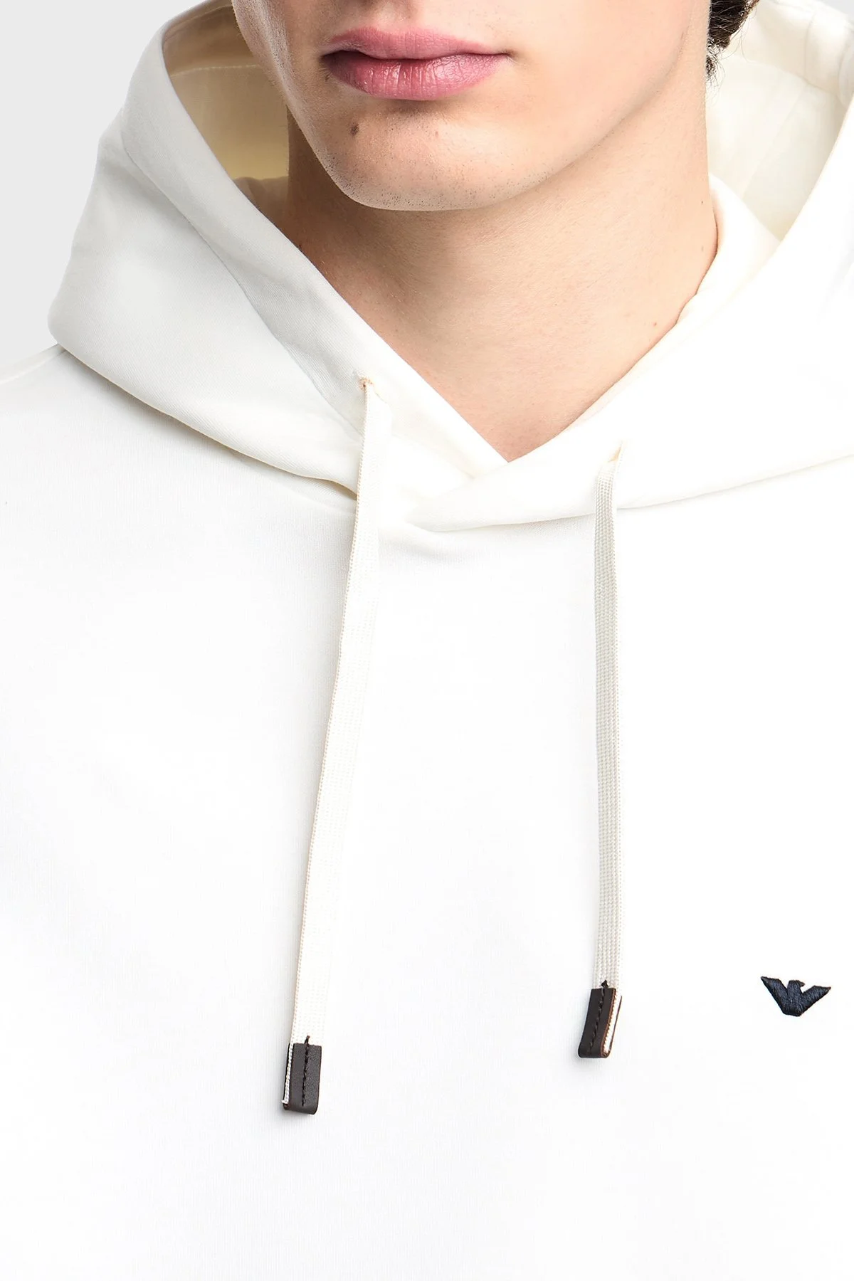Emporio Armani Logolu Pamuk Karışımlı Kapüşonlu Erkek Sweat EM004531 AF10013 U0003 Beyaz - 4