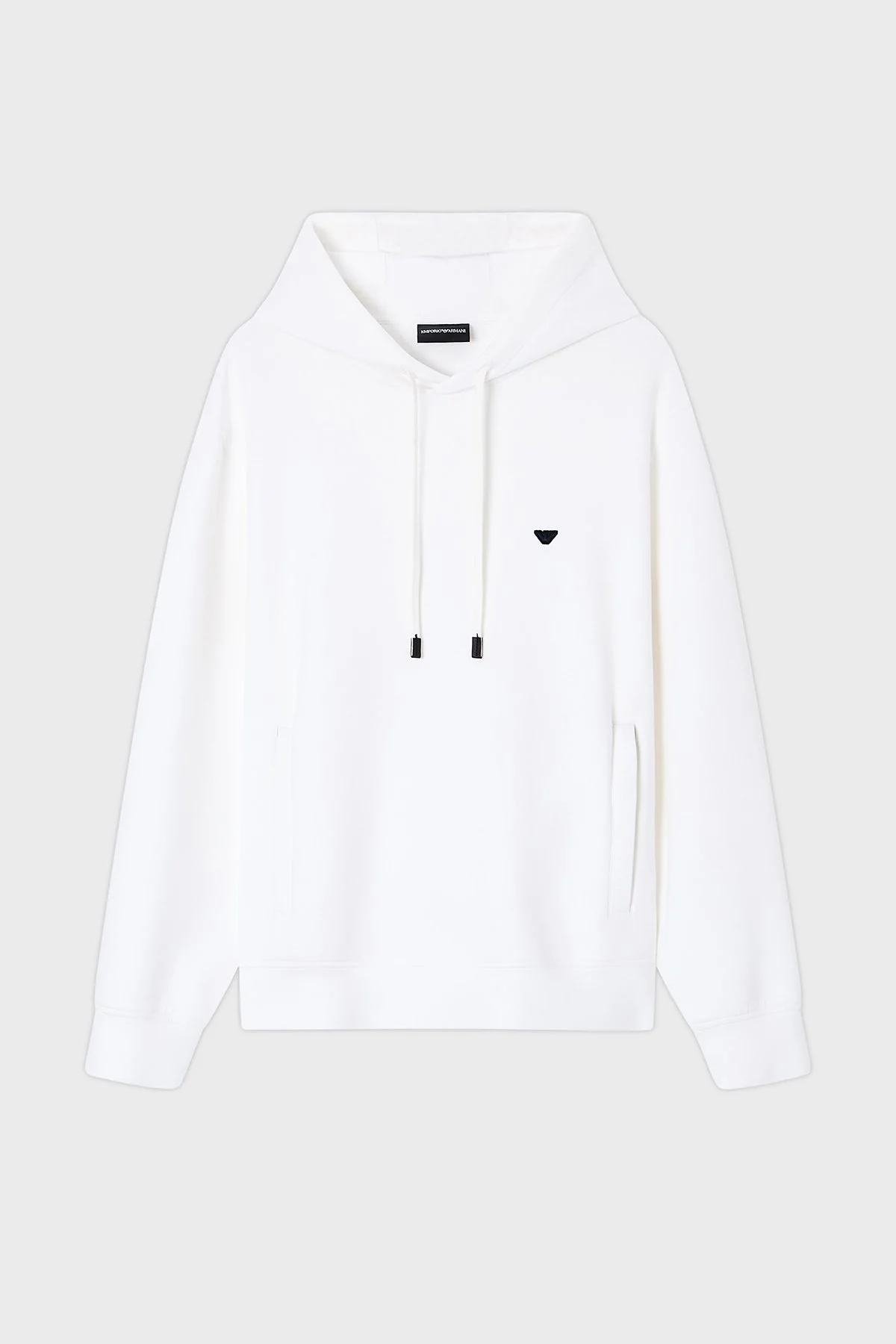 Emporio Armani Logolu Pamuk Karışımlı Kapüşonlu Erkek Sweat EM004531 AF10013 U0003 Beyaz - 5