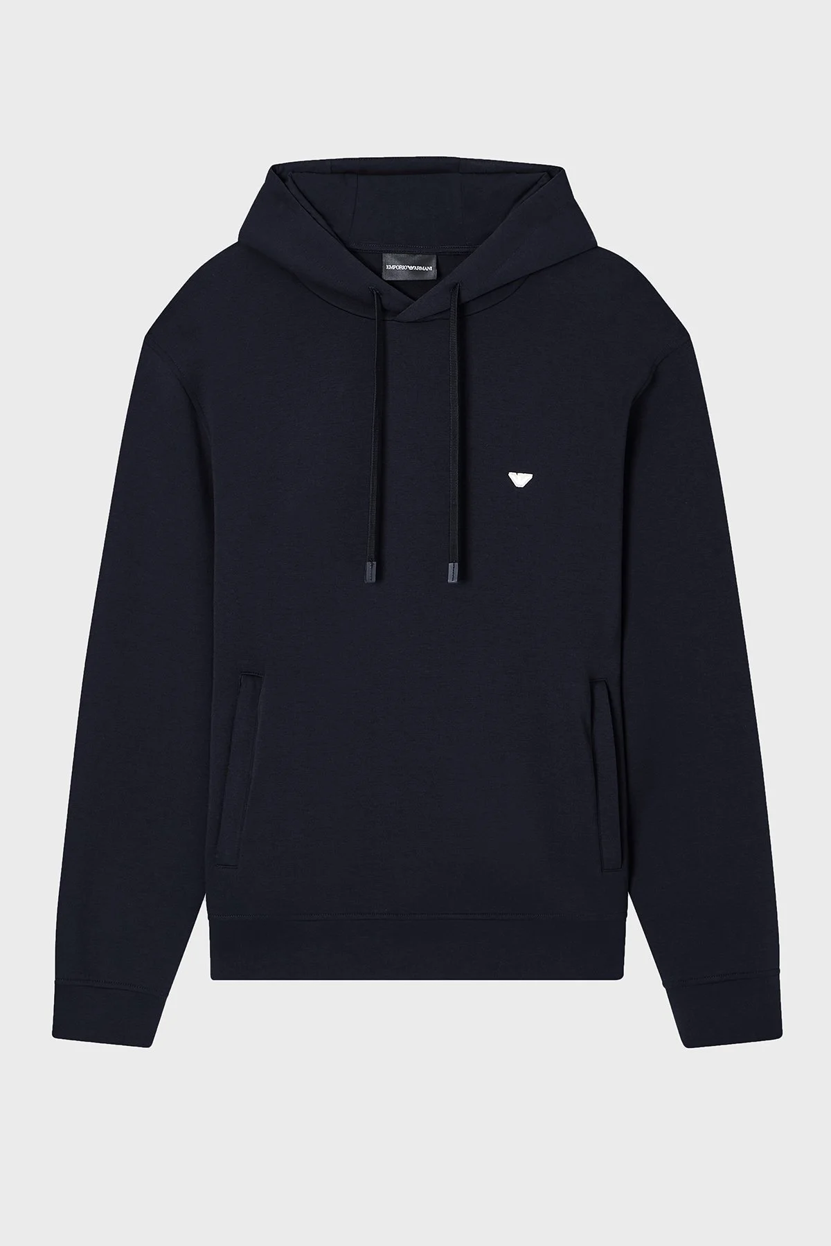 Emporio Armani Logolu Pamuk Karışımlı Kapüşonlu Erkek Sweat EM004531 AF10013 UB118 Lacivert - 5