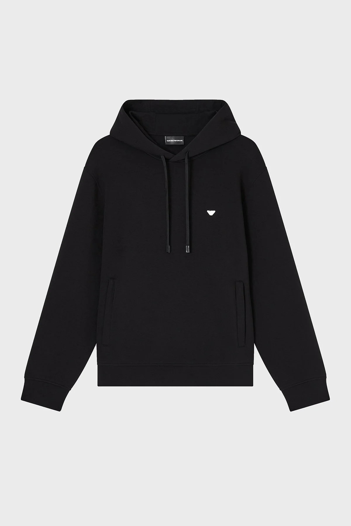 Emporio Armani Logolu Pamuk Karışımlı Kapüşonlu Erkek Sweat EM004531 AF10013 UC001 Siyah - 5