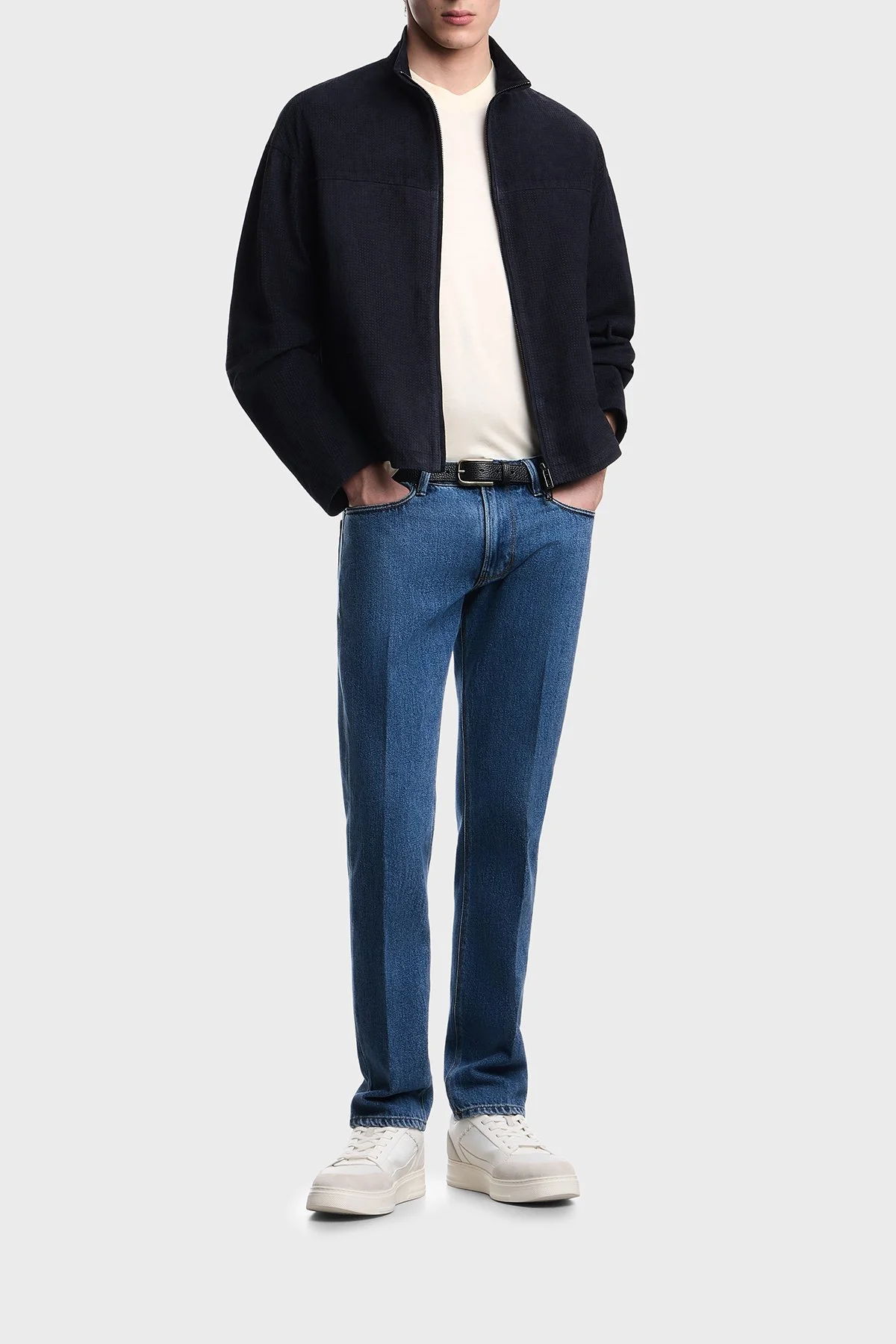 Emporio Armani Logolu Pamuk Karışımlı Regular Fit Bisiklet Yaka Erkek T Shirt EM005238 AF10017 U1055 EKRU - 2