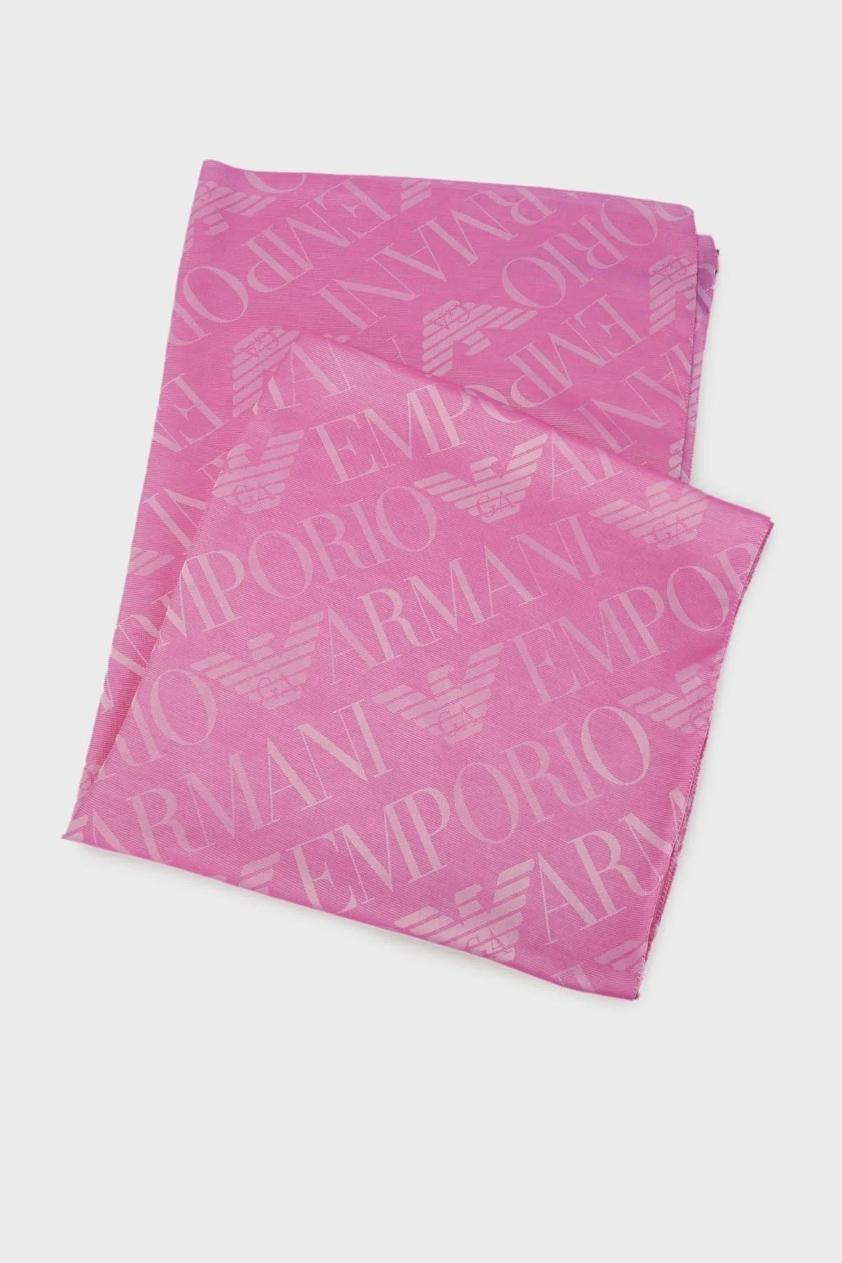 Emporio Armani Logolu Pamuk ve İpek Karışımlı 71 x 186 cm Unisex Şal 625278 3R335 00072 FUŞYA - 1