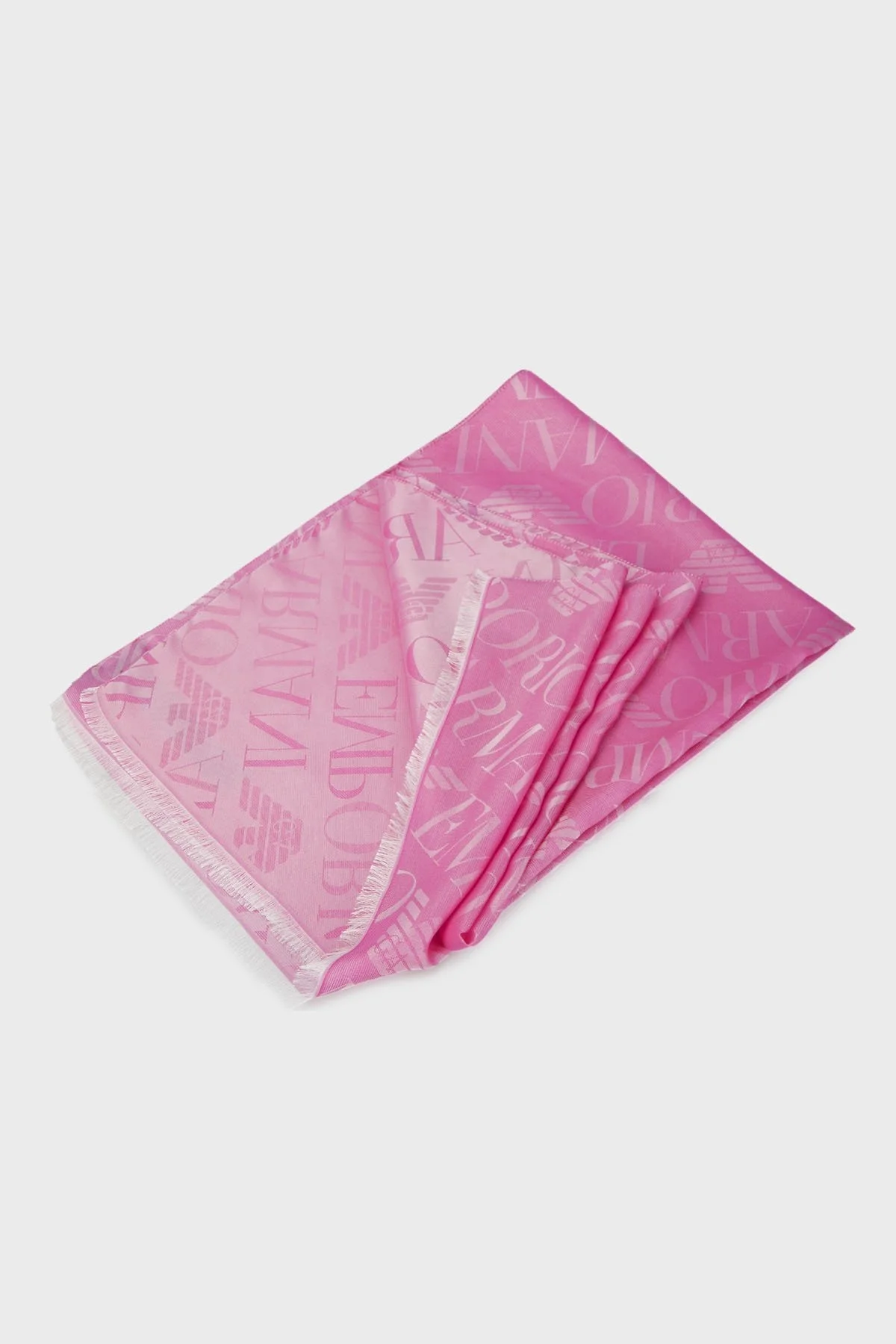 Emporio Armani Logolu Pamuk ve İpek Karışımlı 71 x 186 cm Unisex Şal 625278 3R335 00072 FUŞYA - 2