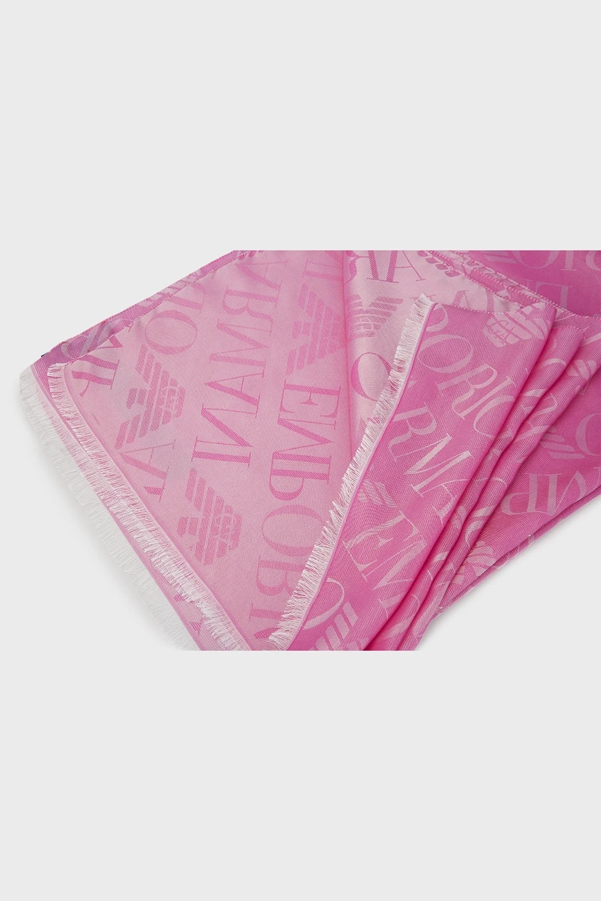 Emporio Armani Logolu Pamuk ve İpek Karışımlı 71 x 186 cm Unisex Şal 625278 3R335 00072 FUŞYA - 3