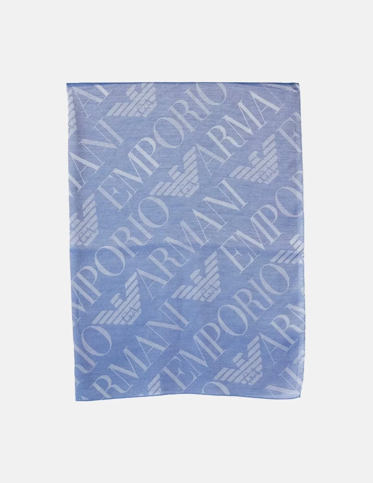 Emporio Armani Logolu Pamuk ve İpek Karışımlı 71 x 186 cm Unisex Şal 625278 3R335 00134 LACİVERT - 1