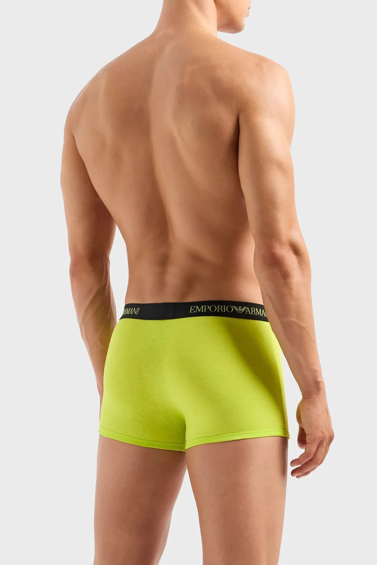 Emporio Armani Logolu Pamuklu 3 Pack Erkek Boxer 111625 3F722 30121 Siyah-Siyah-Yeşil - 3