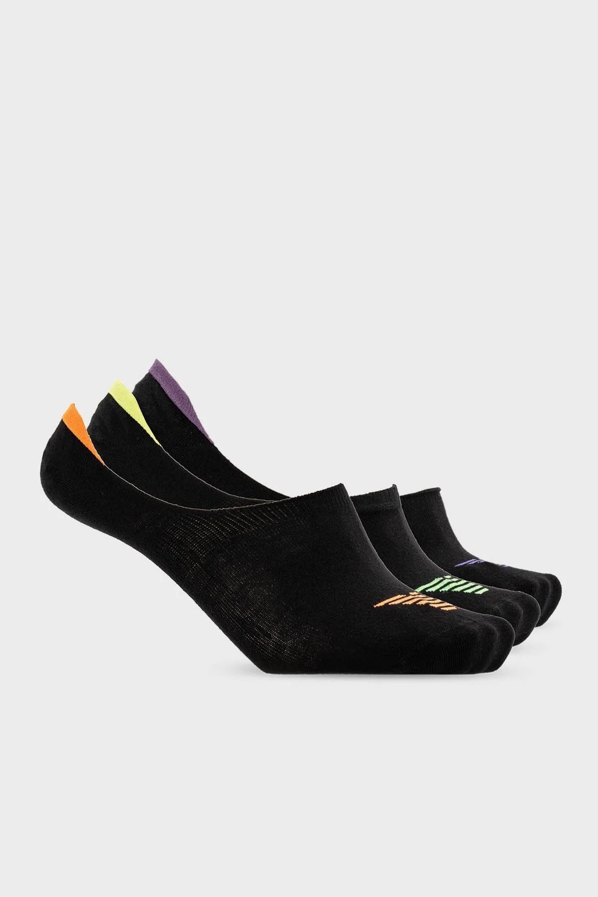 Emporio Armani Logolu Pamuklu 3 Pack Erkek Çorap 306229 4R234 50620 SİYAH - 1