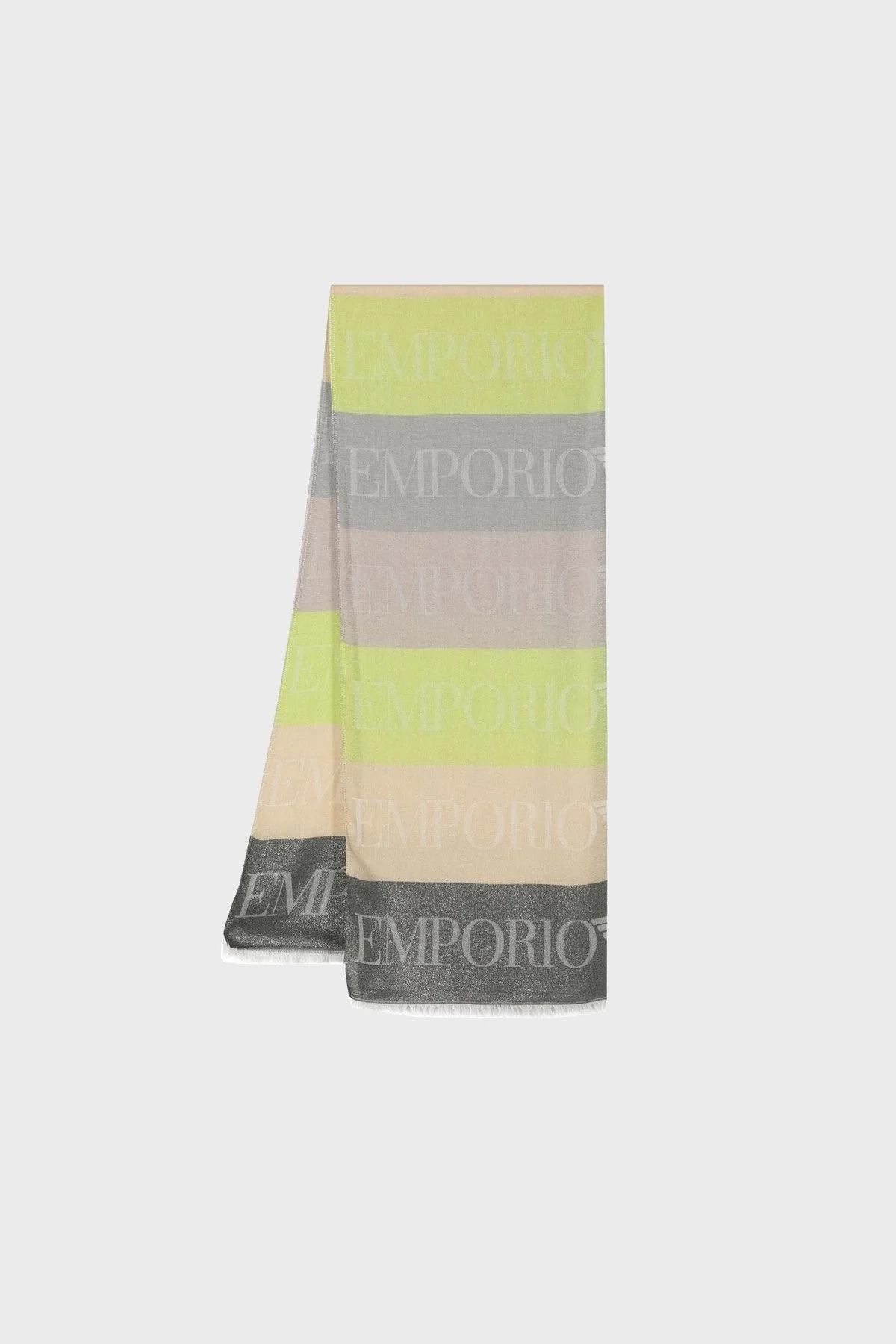 Emporio Armani Logolu Pamuklu 73x190 cm Bayan Şal 635280 3R331 11982 BEJ - 1