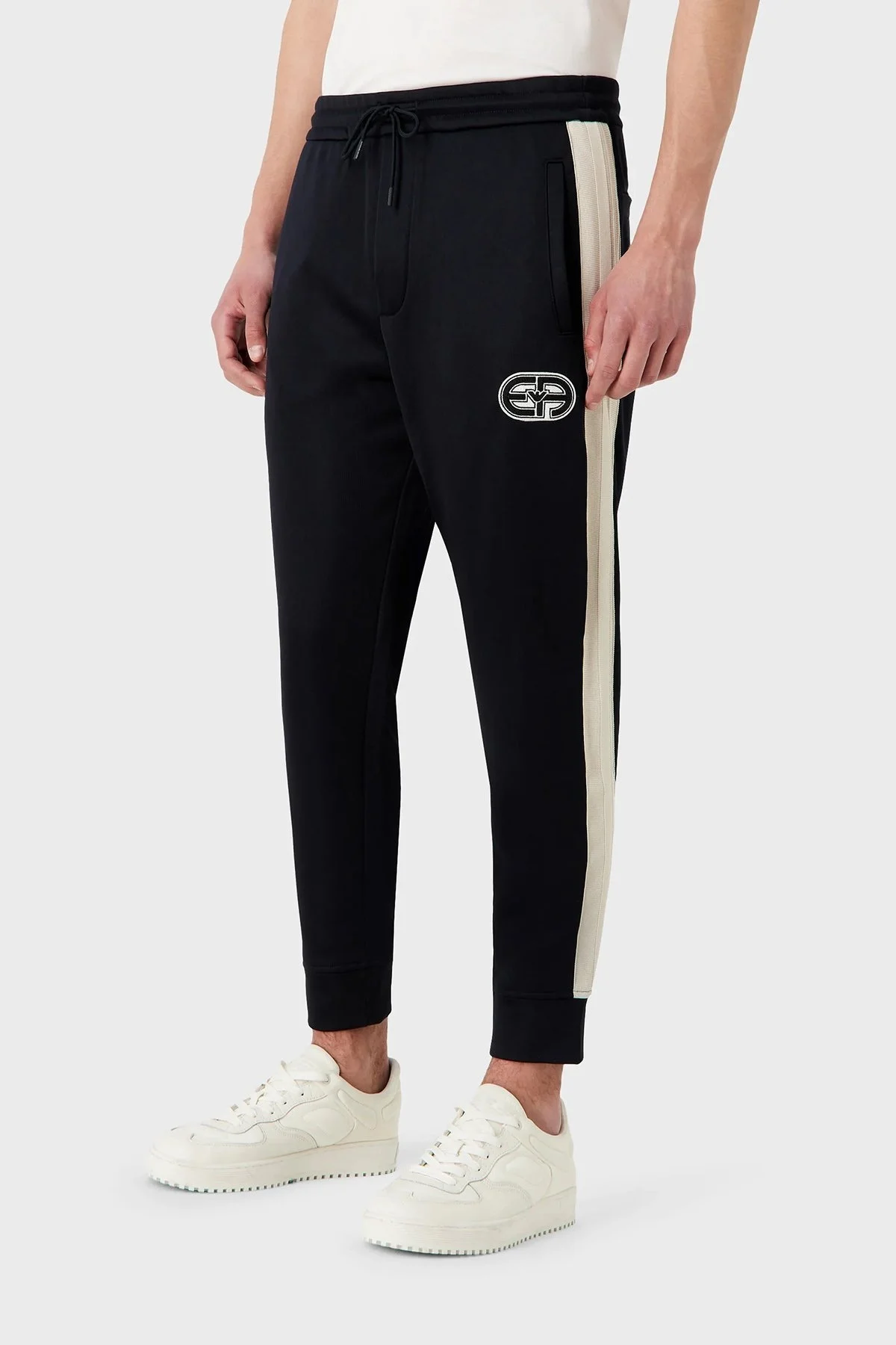 Emporio Armani Logolu Pamuklu Belden Bağlamalı Regular Fit Jogger Erkek Pantolon 3R1PZ4 1JLYZ 0920 LACİVERT - 1