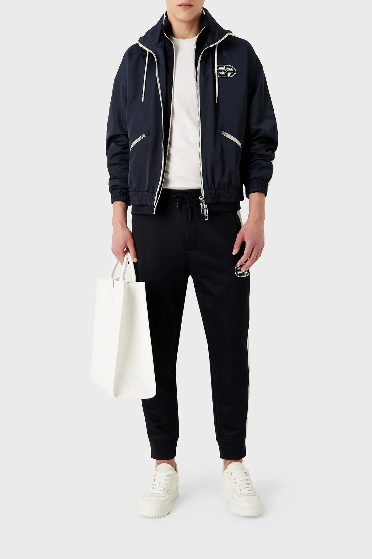 Emporio Armani Logolu Pamuklu Belden Bağlamalı Regular Fit Jogger Erkek Pantolon 3R1PZ4 1JLYZ 0920 LACİVERT - 3