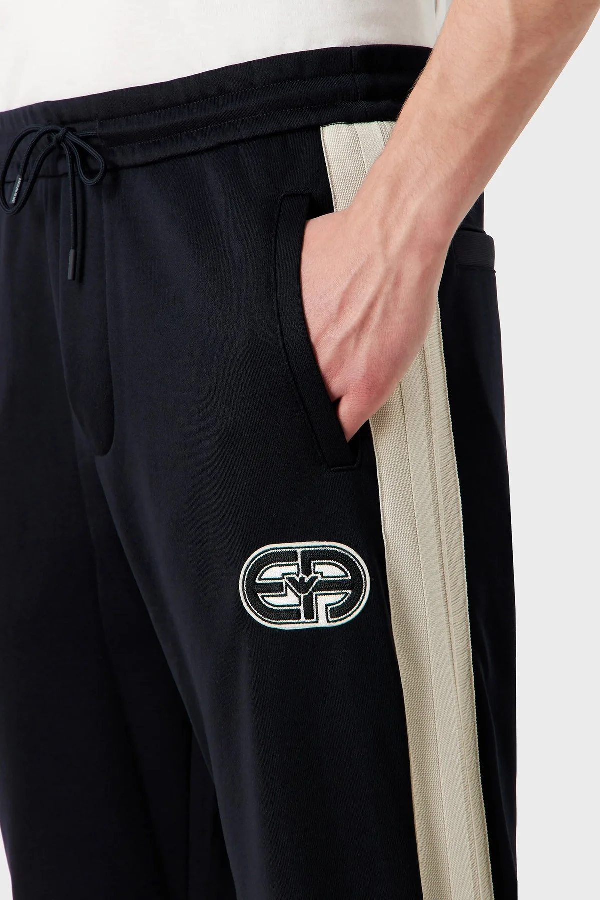 Emporio Armani Logolu Pamuklu Belden Bağlamalı Regular Fit Jogger Erkek Pantolon 3R1PZ4 1JLYZ 0920 LACİVERT - 4