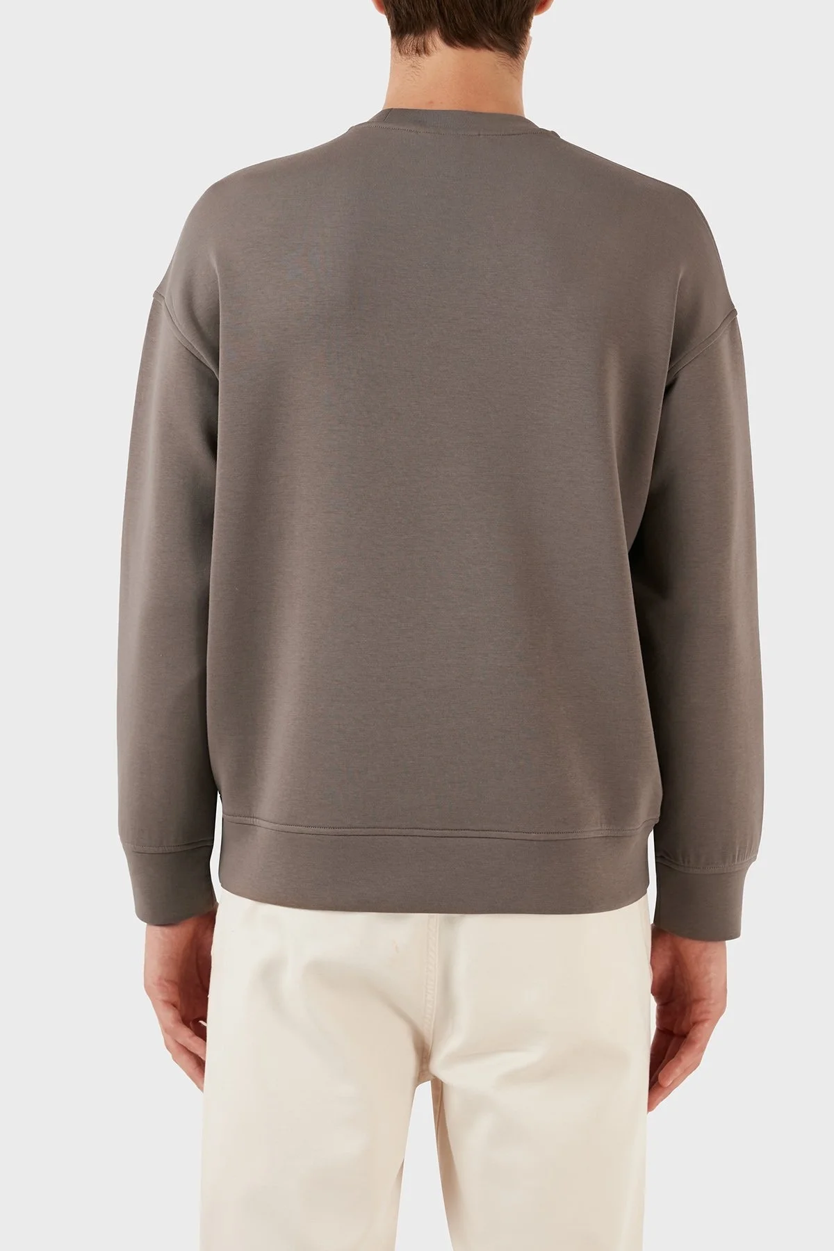 Emporio Armani Logolu Pamuklu Bisiklet Yaka Regular Fit Erkek Sweat 3R1MDD 1JHSZ 0440 VİZON - 2