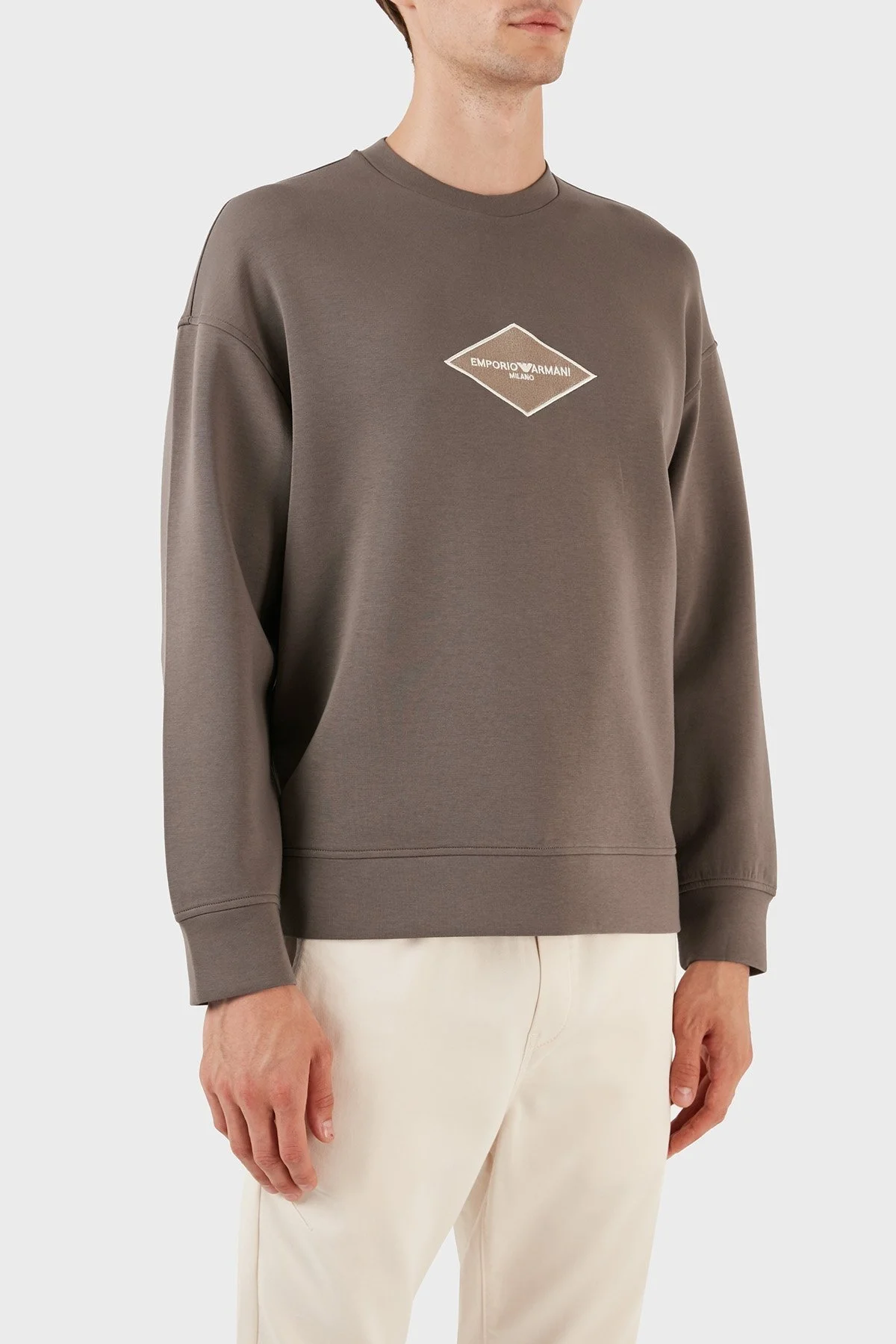 Emporio Armani Logolu Pamuklu Bisiklet Yaka Regular Fit Erkek Sweat 3R1MDD 1JHSZ 0440 VİZON - 3