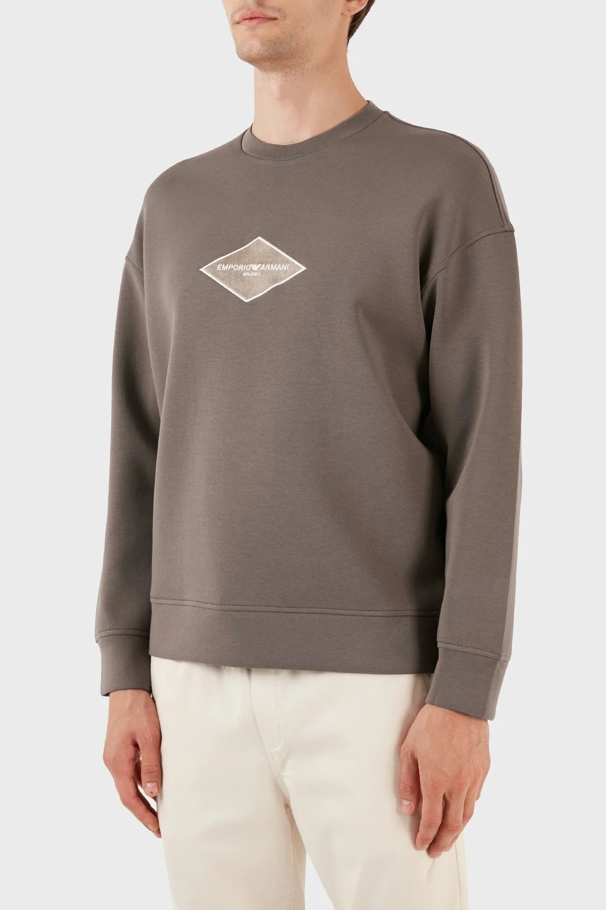 Emporio Armani Logolu Pamuklu Bisiklet Yaka Regular Fit Erkek Sweat 3R1MDD 1JHSZ 0440 VİZON - 4