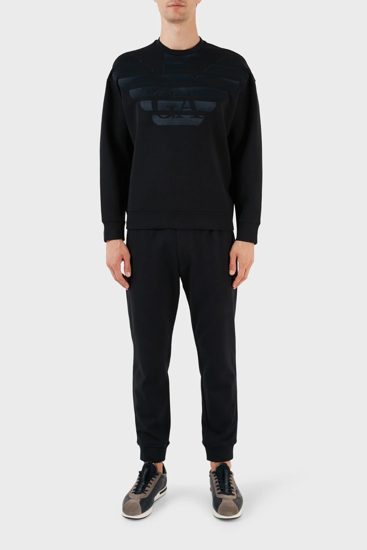 Emporio Armani Logolu Pamuklu Bisiklet Yaka Regular Fit Erkek Sweat 3R1MDH 1JHSZ 09J0 LACİVERT - 4