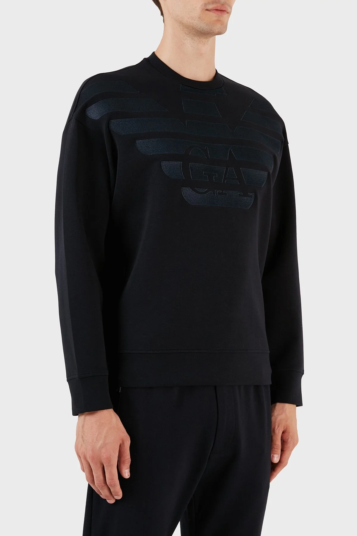 Emporio Armani Logolu Pamuklu Bisiklet Yaka Regular Fit Erkek Sweat 3R1MDH 1JHSZ 09J0 LACİVERT - 6