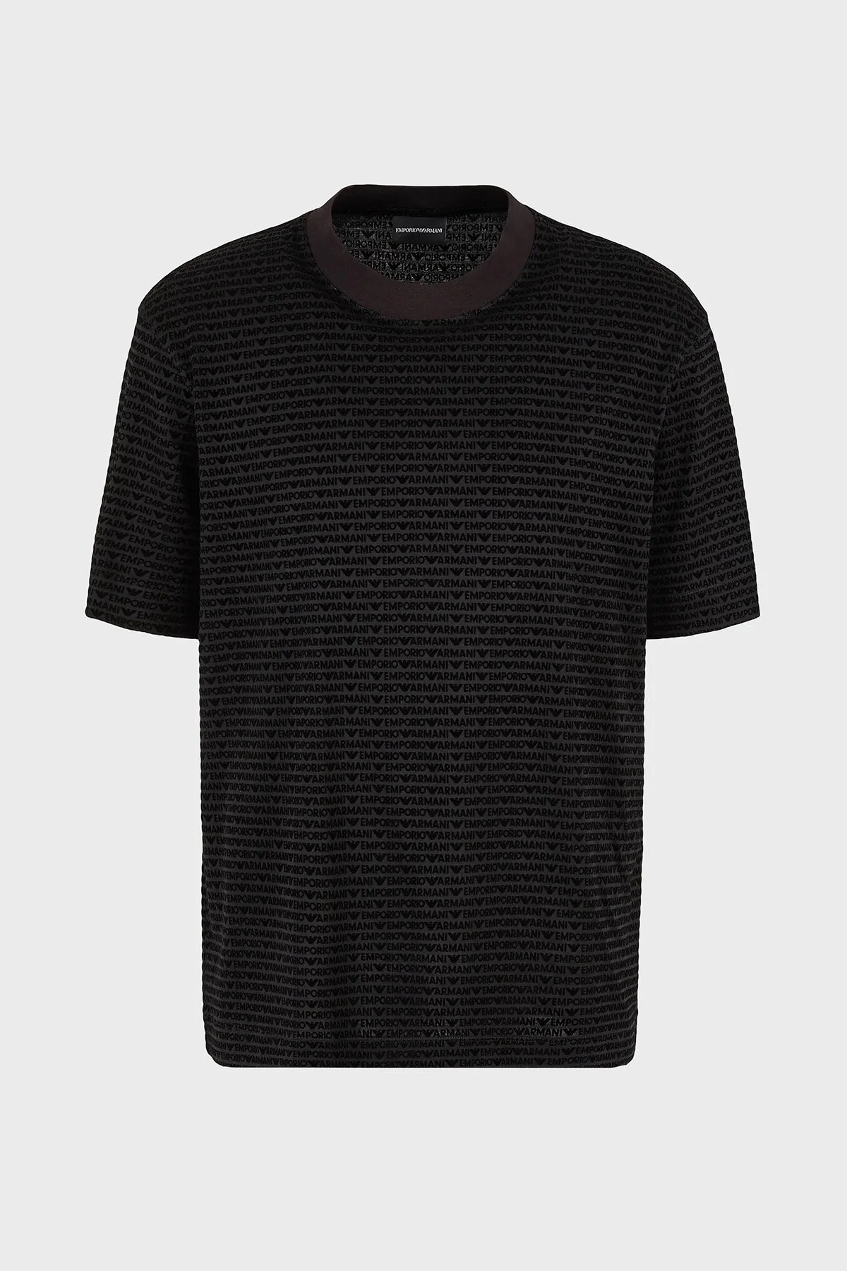 Emporio Armani Logolu Pamuklu Fitted Fit Sıfır Yaka Erkek T Shirt 6D1TD5 1JOSZ 0999 SİYAH - 5