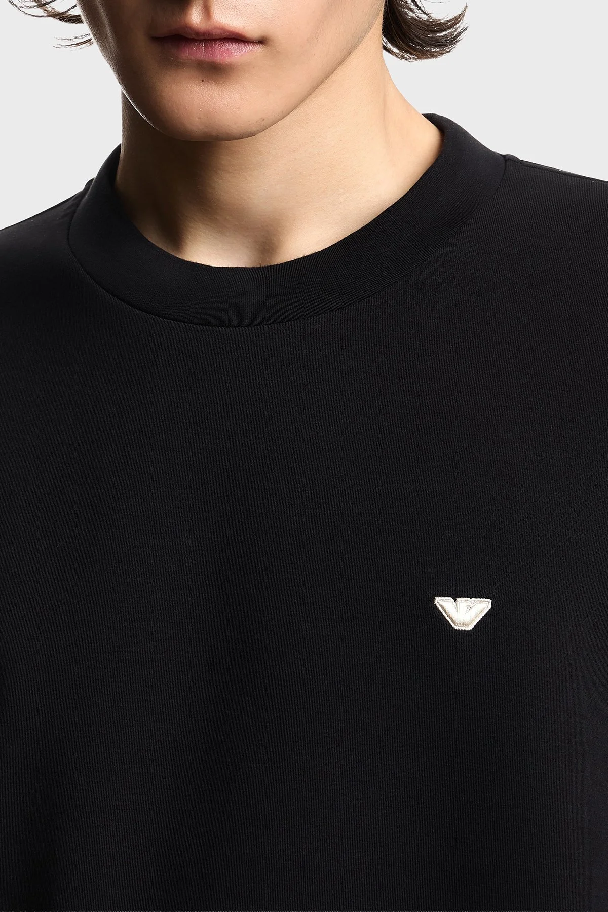 Emporio Armani Logolu Pamuklu Regular Fit Bisiklet Yaka Erkek Sweat EM004533 AF10013 UC001 SİYAH - 4