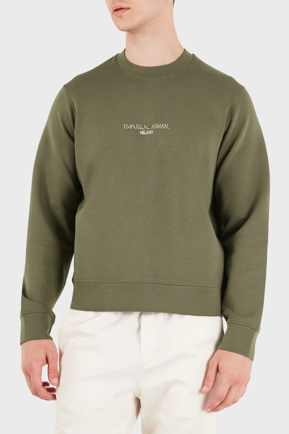 Emporio Armani Logolu Pamuklu Regular Fit Bisiklet Yaka Erkek Sweat EM007352 AF10013 M7312 Haki - 5