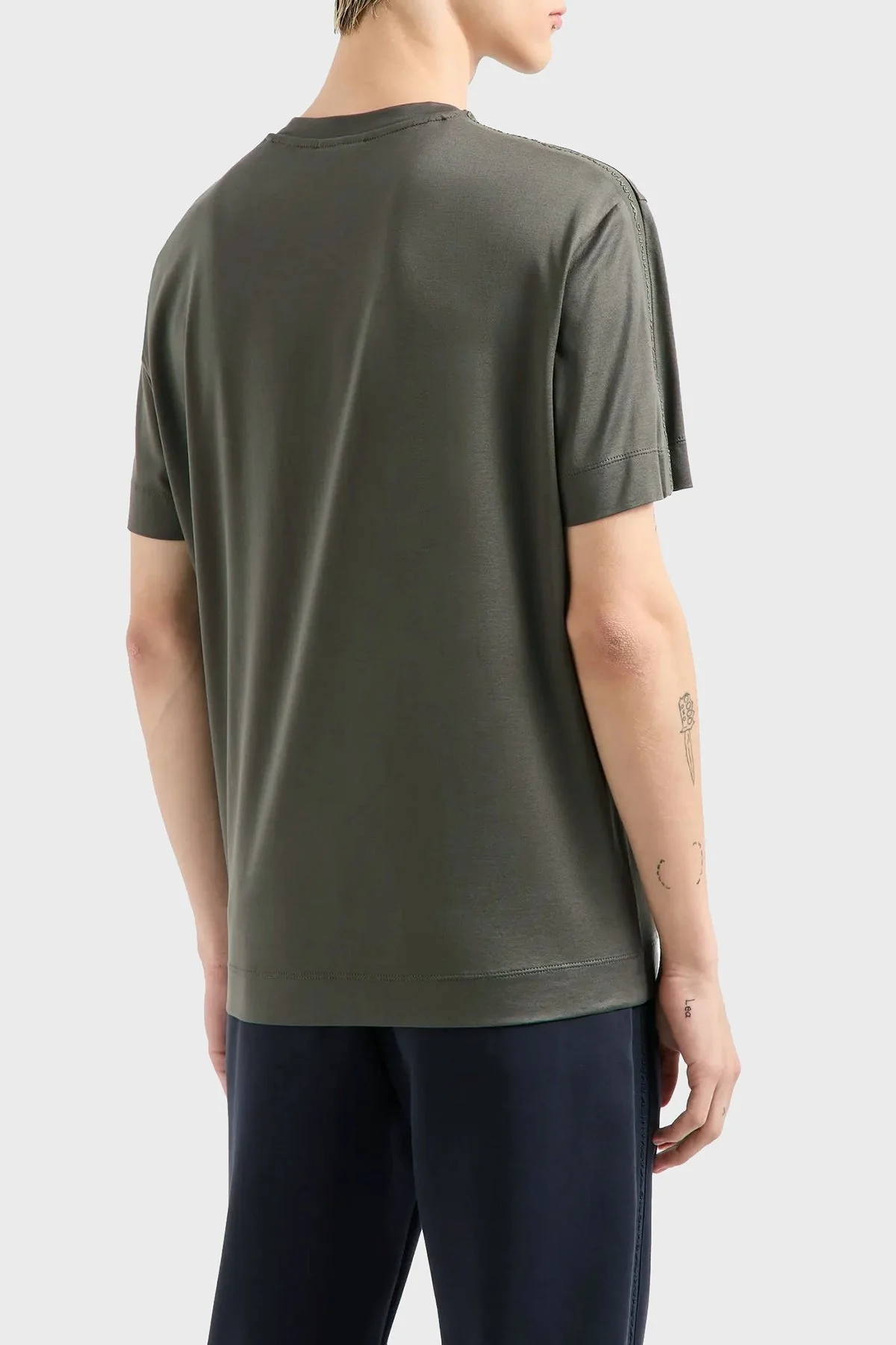 Emporio Armani Logolu Pamuklu Regular Fit Bisiklet Yaka Erkek T Shirt 6D1TD6 1JOSZ 06K0 HAKİ - 7