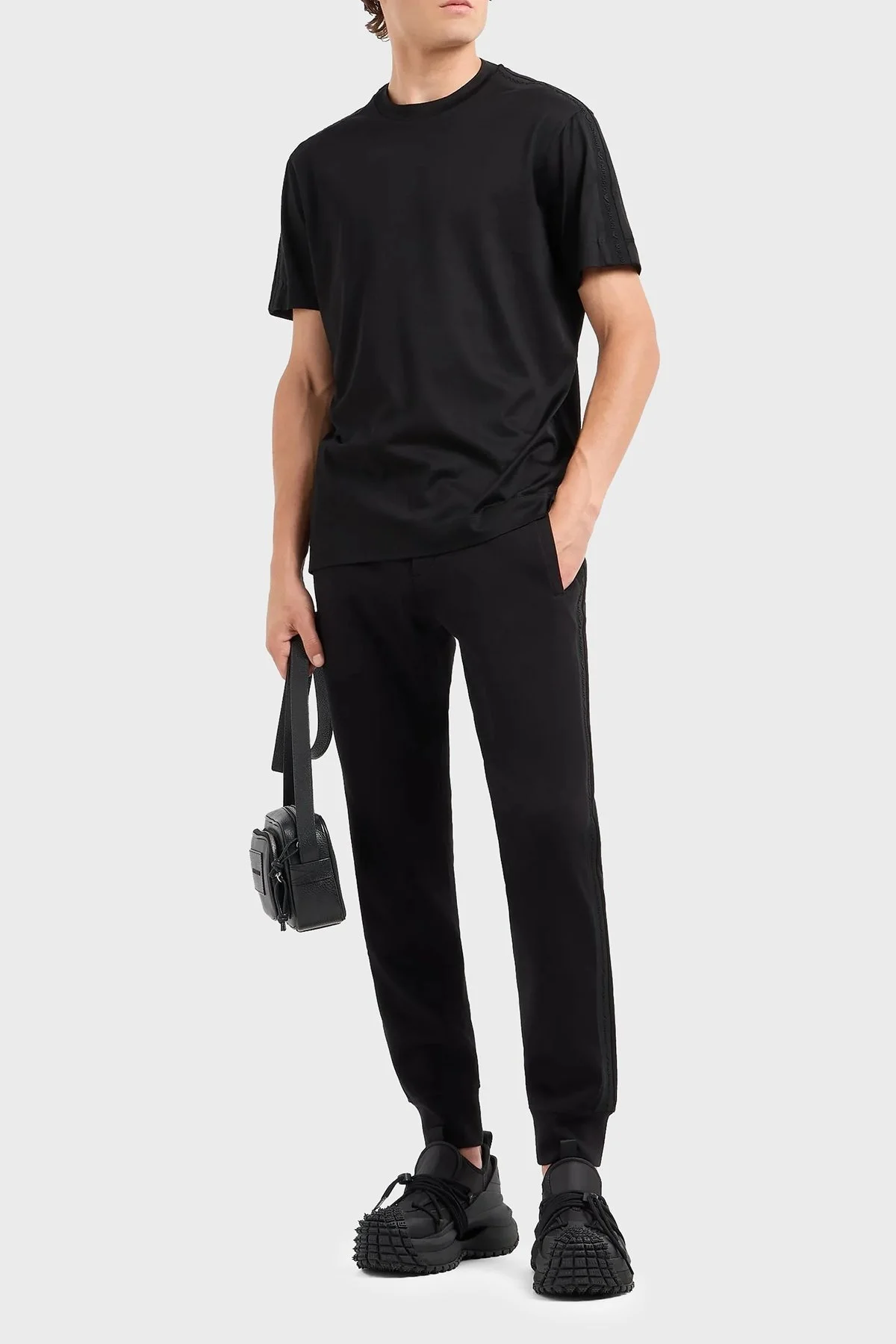 Emporio Armani Logolu Pamuklu Regular Fit Bisiklet Yaka Erkek T Shirt 6D1TD6 1JOSZ 0999 SİYAH - 2