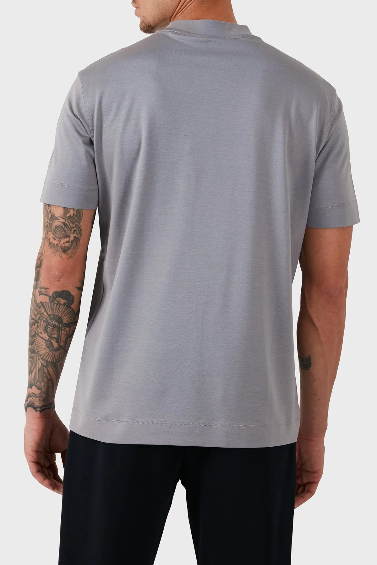 Emporio Armani Logolu Pamuklu Regular Fit Bisiklet Yaka Erkek T Shirt 6D1TR3 1JOSZ 0663 GRİ - 2