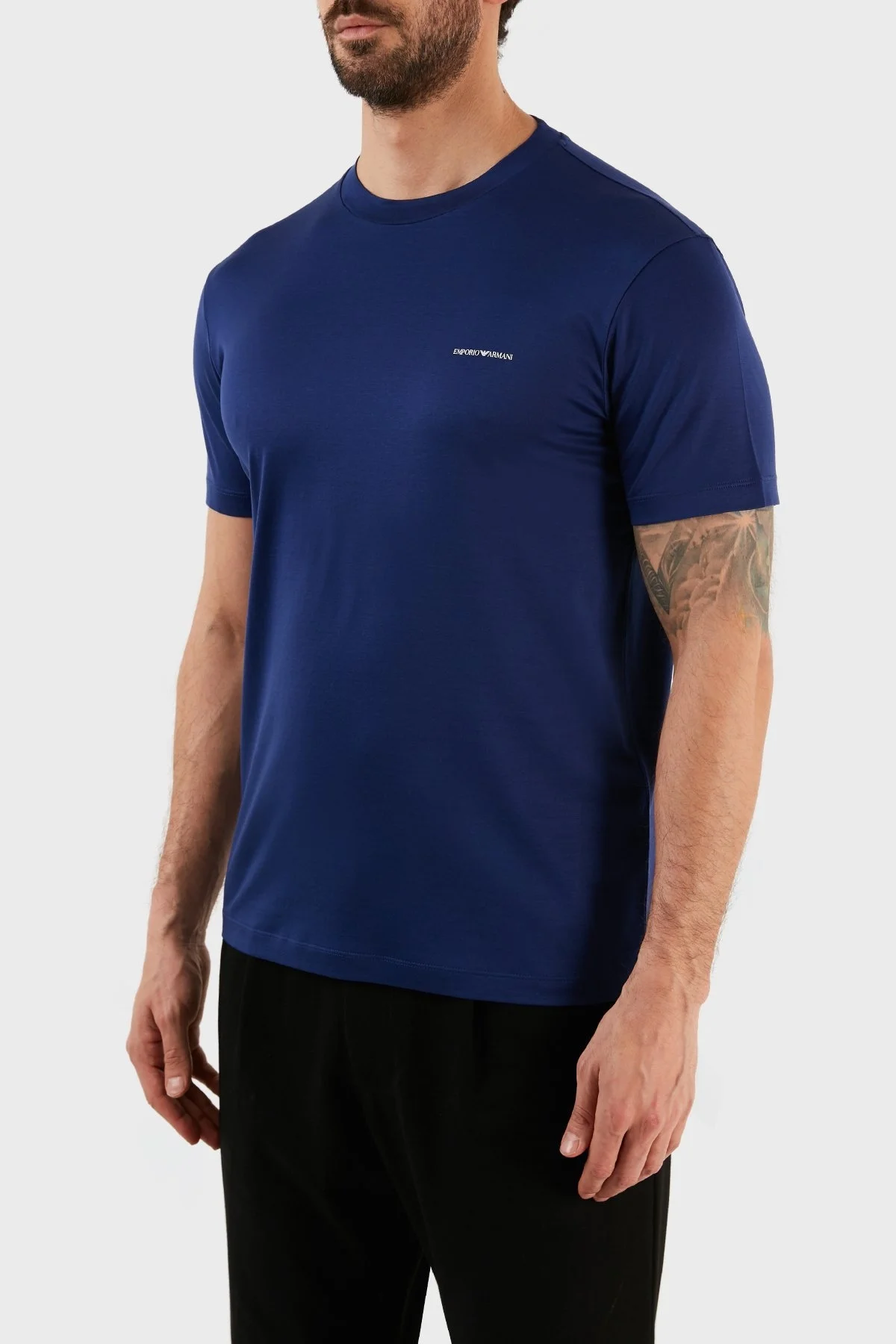 Emporio Armani Logolu Pamuklu Regular Fit Bisiklet Yaka Erkek T Shirt 8N1TD8 1JUVZ 0862 SAKS - 2