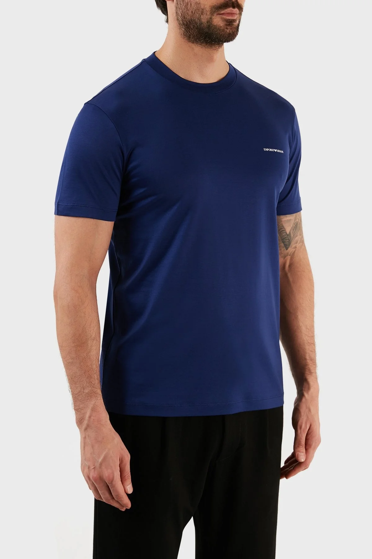 Emporio Armani Logolu Pamuklu Regular Fit Bisiklet Yaka Erkek T Shirt 8N1TD8 1JUVZ 0862 SAKS - 3