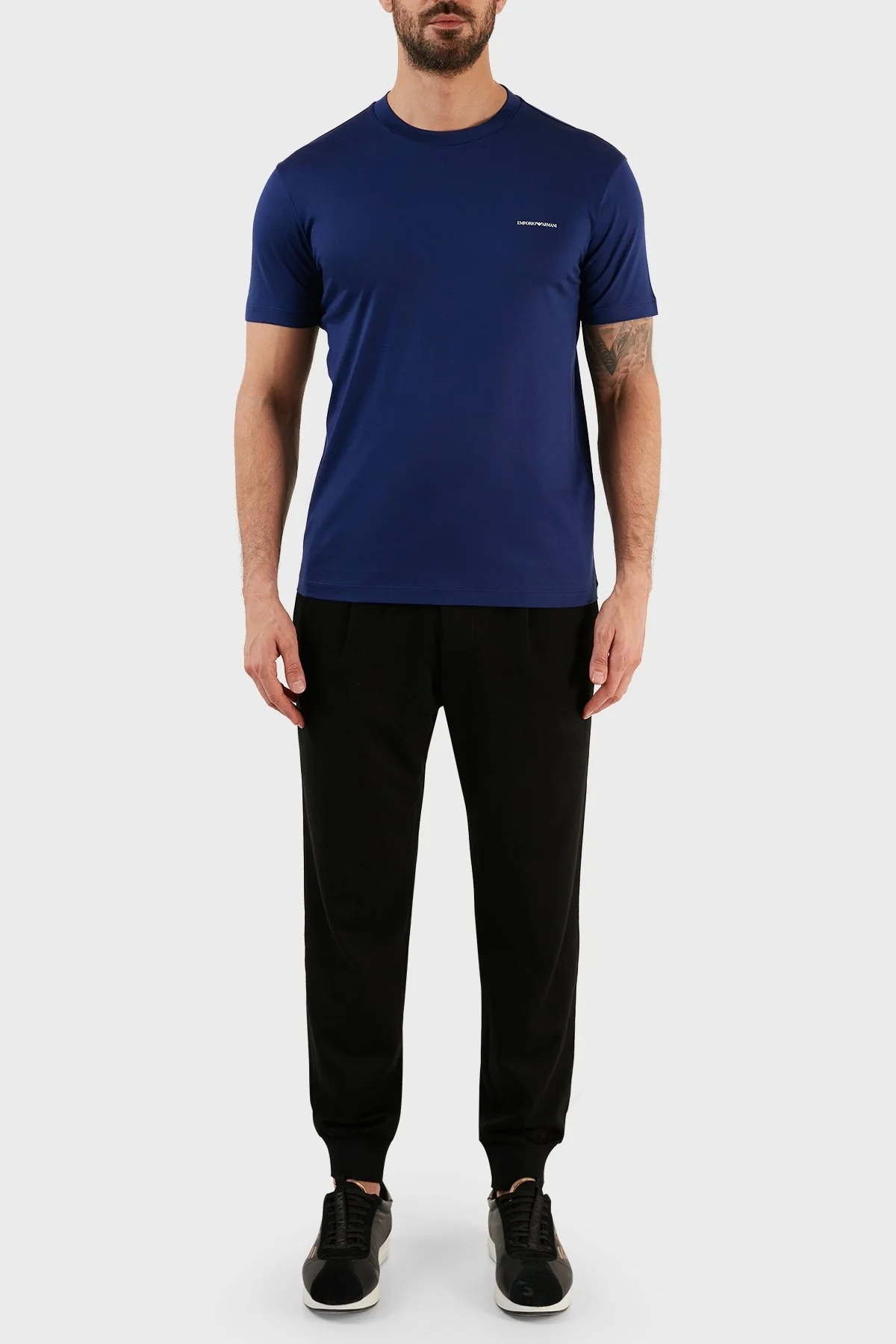 Emporio Armani Logolu Pamuklu Regular Fit Bisiklet Yaka Erkek T Shirt 8N1TD8 1JUVZ 0862 SAKS - 4
