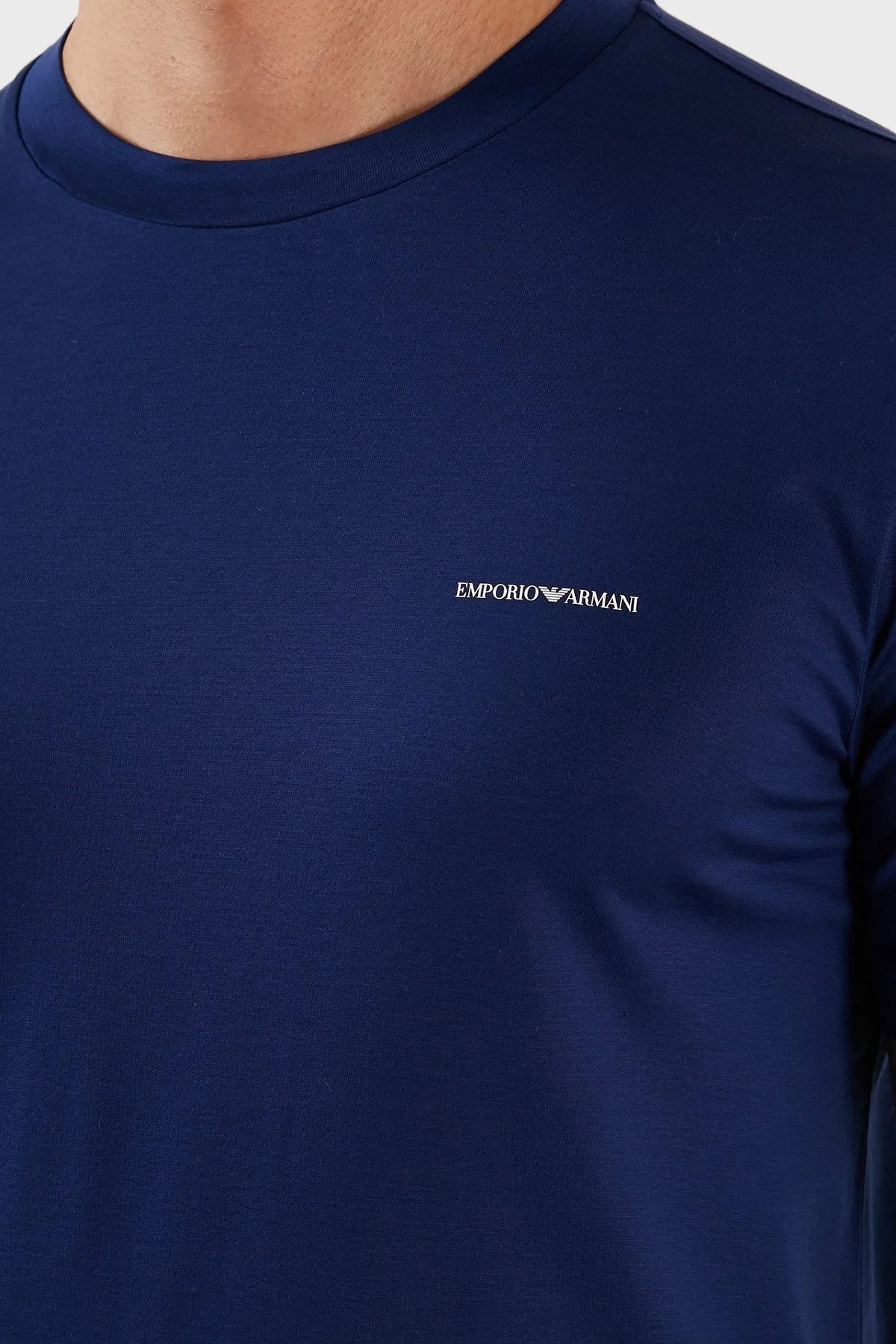 Emporio Armani Logolu Pamuklu Regular Fit Bisiklet Yaka Erkek T Shirt 8N1TD8 1JUVZ 0862 SAKS - 5