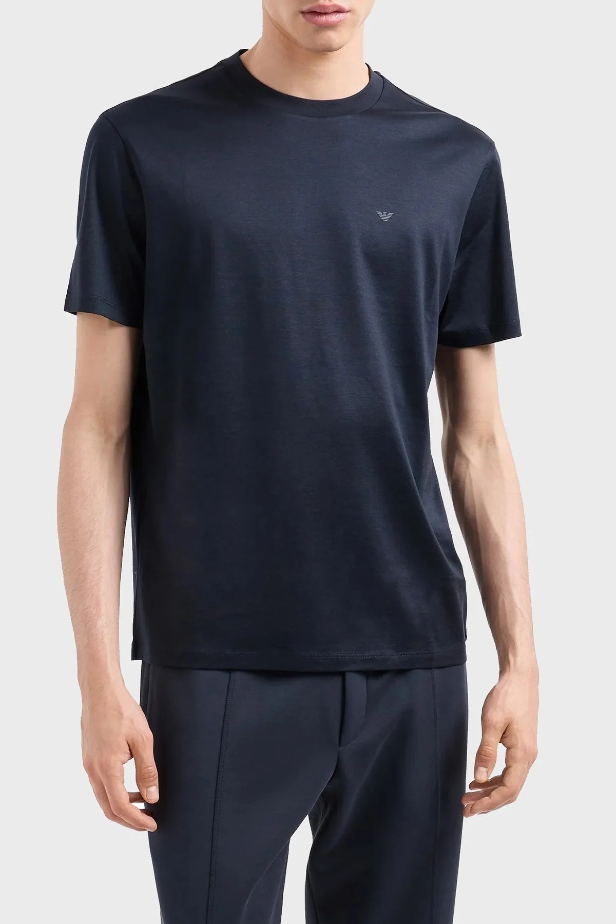 Emporio Armani Logolu Pamuklu Regular Fit Bisiklet Yaka Erkek T Shirt EM000311 AF10761 UB118 LACİVERT - 1