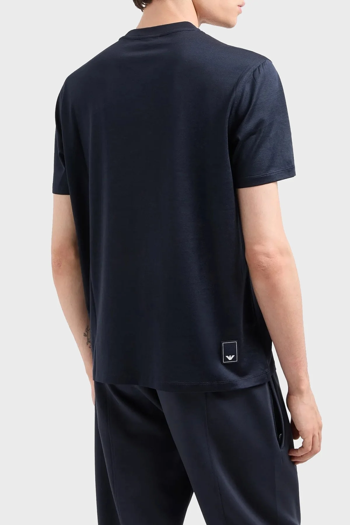 Emporio Armani Logolu Pamuklu Regular Fit Bisiklet Yaka Erkek T Shirt EM000311 AF10761 UB118 LACİVERT - 3