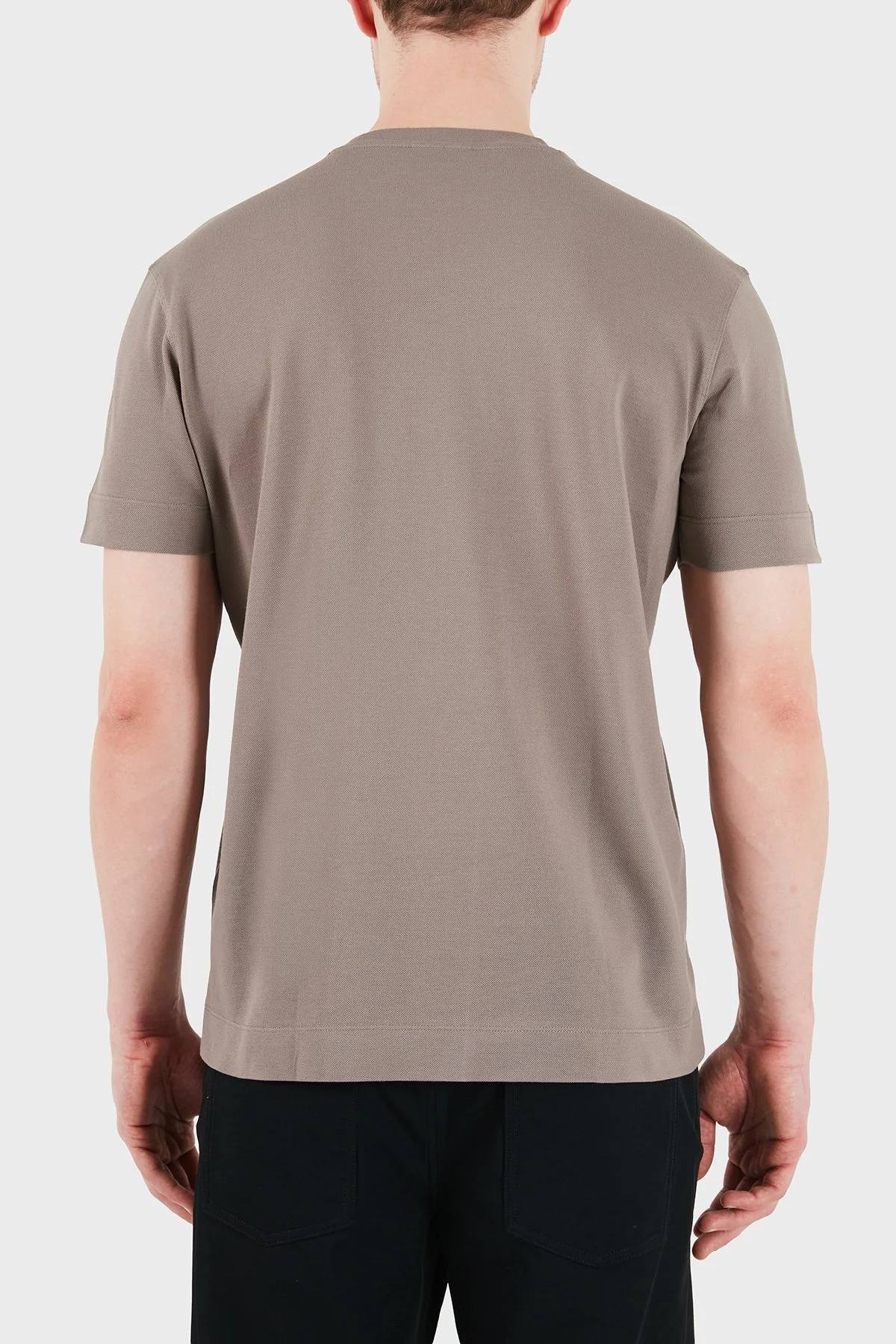 Emporio Armani Logolu Pamuklu Regular Fit Bisiklet Yaka Erkek T Shirt EM002832 AF12955 U6189 KAHVE - 2