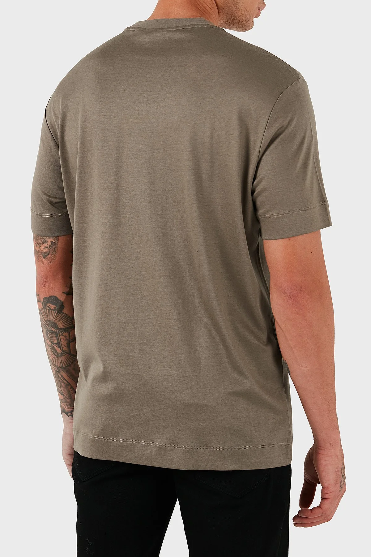 Emporio Armani Logolu Pamuklu Regular Fit Bisiklet Yaka Erkek T Shirt EM002959 AF18312 U6189 BEJ - 3