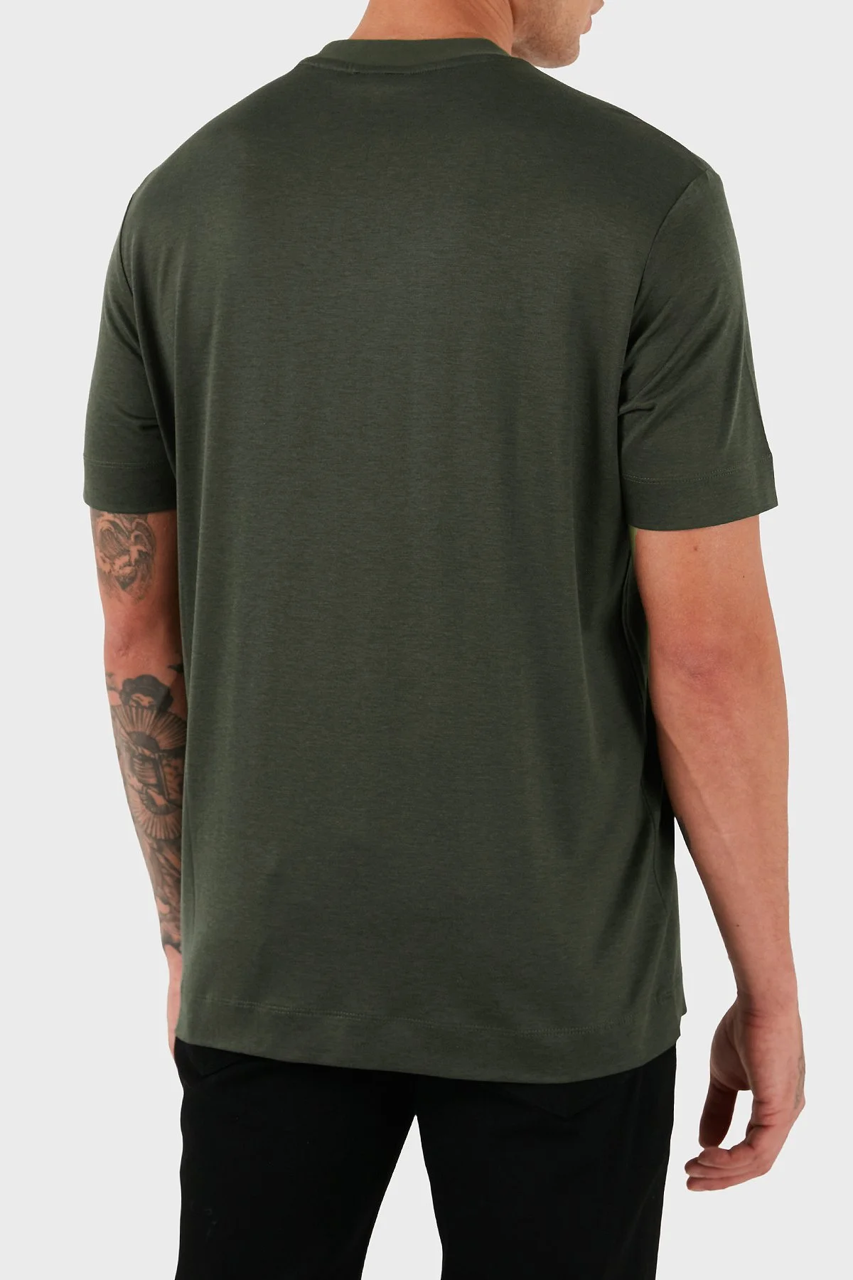 Emporio Armani Logolu Pamuklu Regular Fit Bisiklet Yaka Erkek T Shirt EM002959 AF18312 U8120 HAKİ - 3